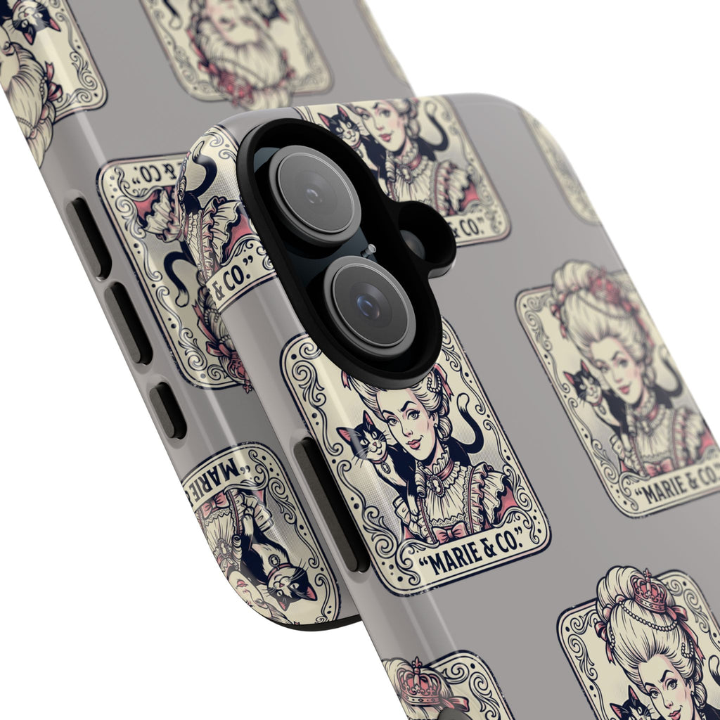Marie Antoinette & Cat Pattern Tough Phone Case