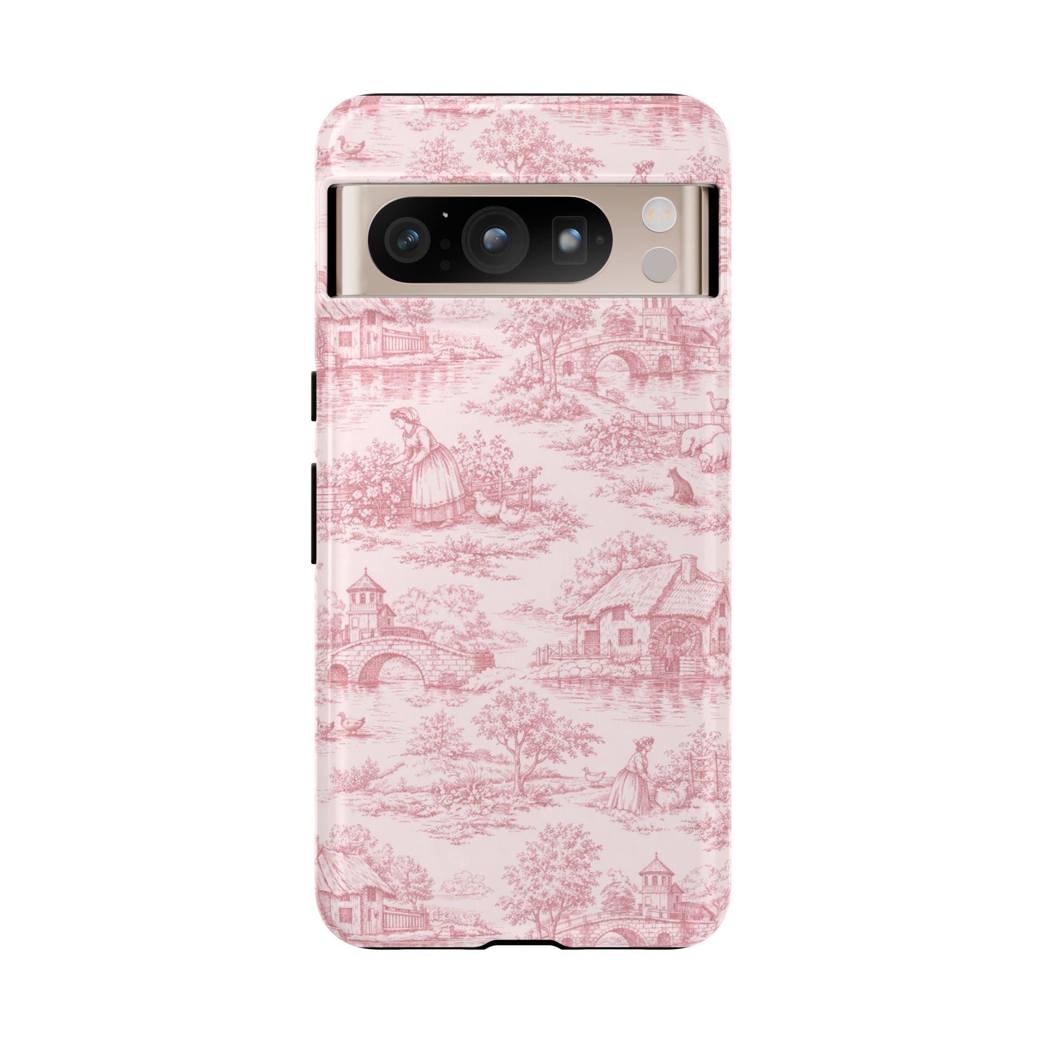 Le Hameau Pink Toile Phone Case — The Queen's Hamlet Pattern Tough Protective Case