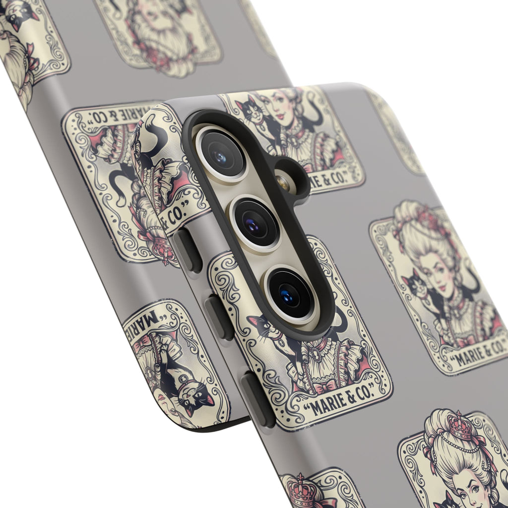 Marie Antoinette & Cat Pattern Tough Phone Case