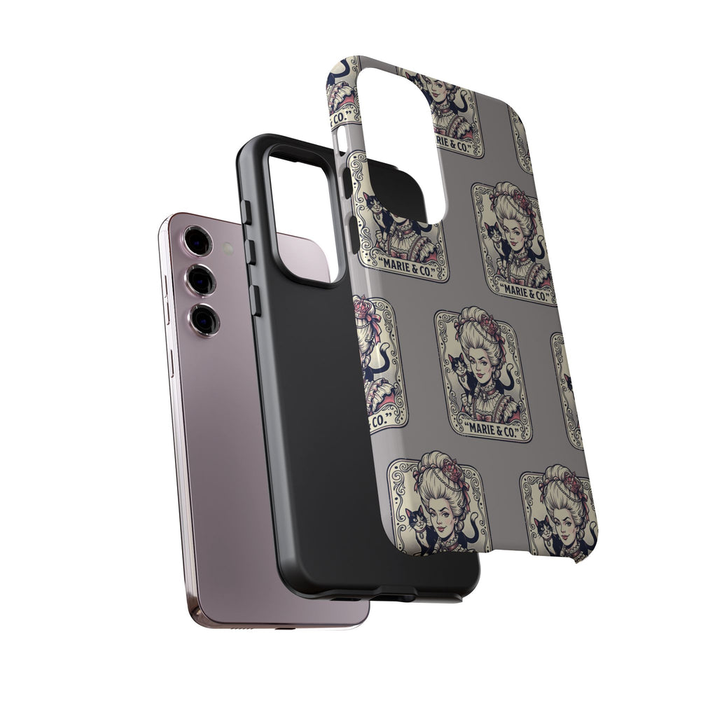 Marie Antoinette & Cat Pattern Tough Phone Case