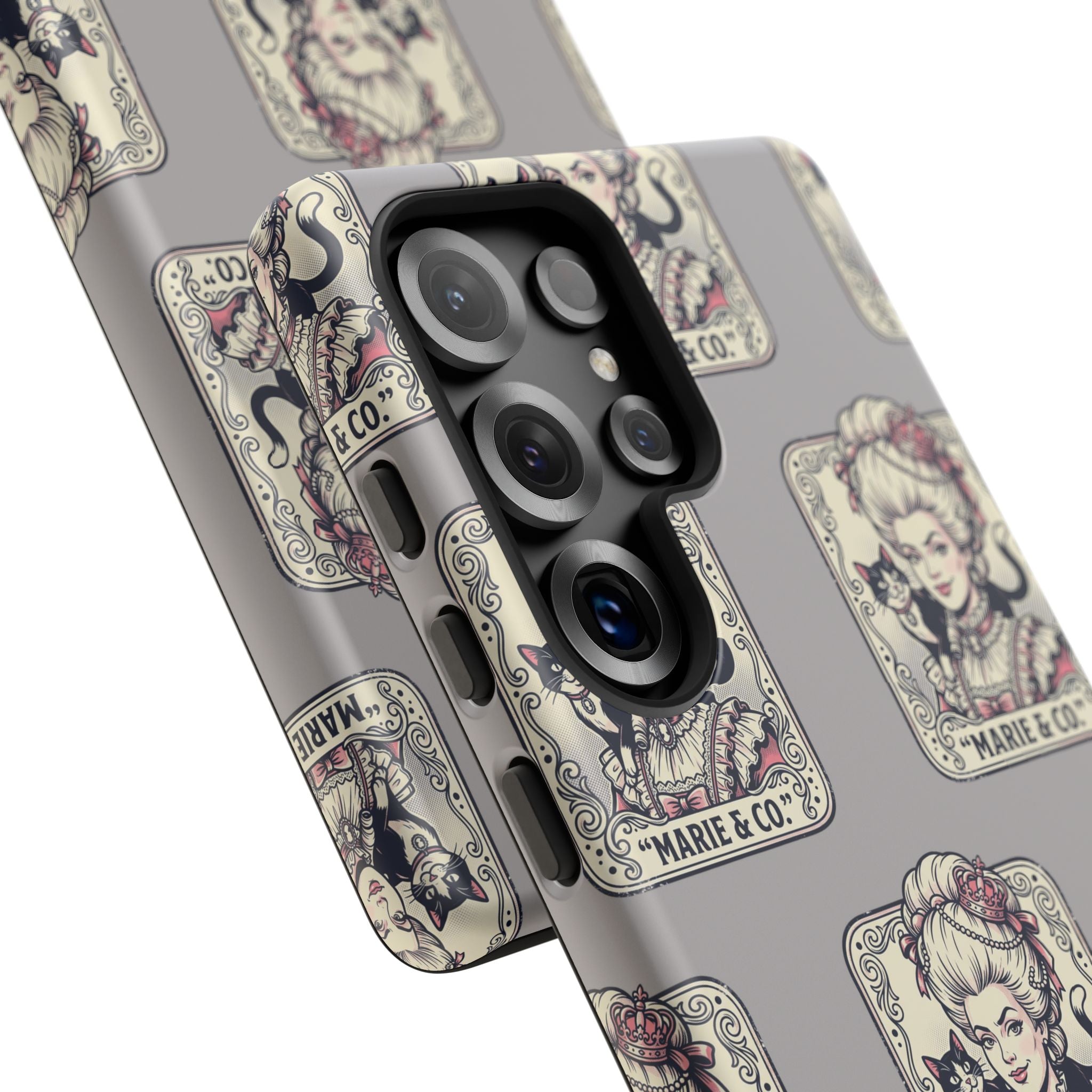 Marie Antoinette & Cat Pattern Tough Phone Case