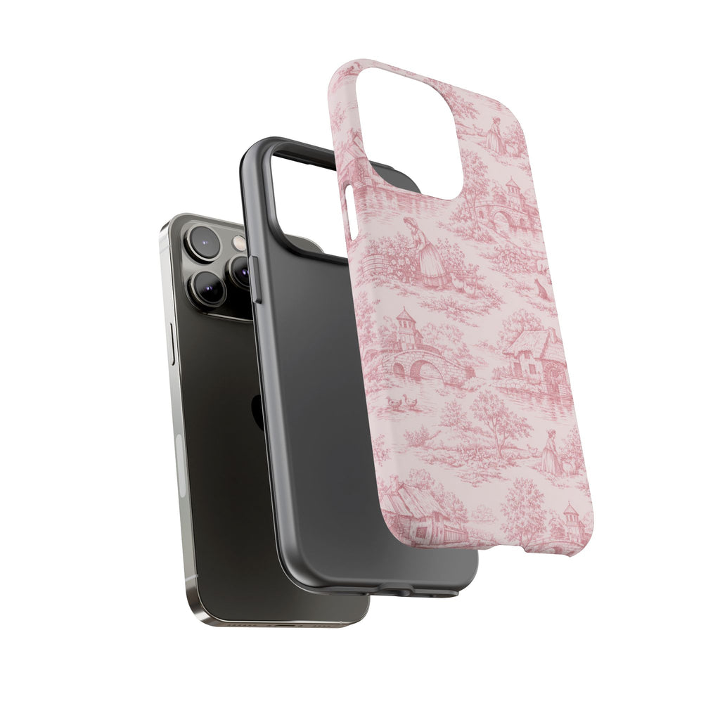 Le Hameau Pink Toile Phone Case — The Queen's Hamlet Pattern Tough Protective Case