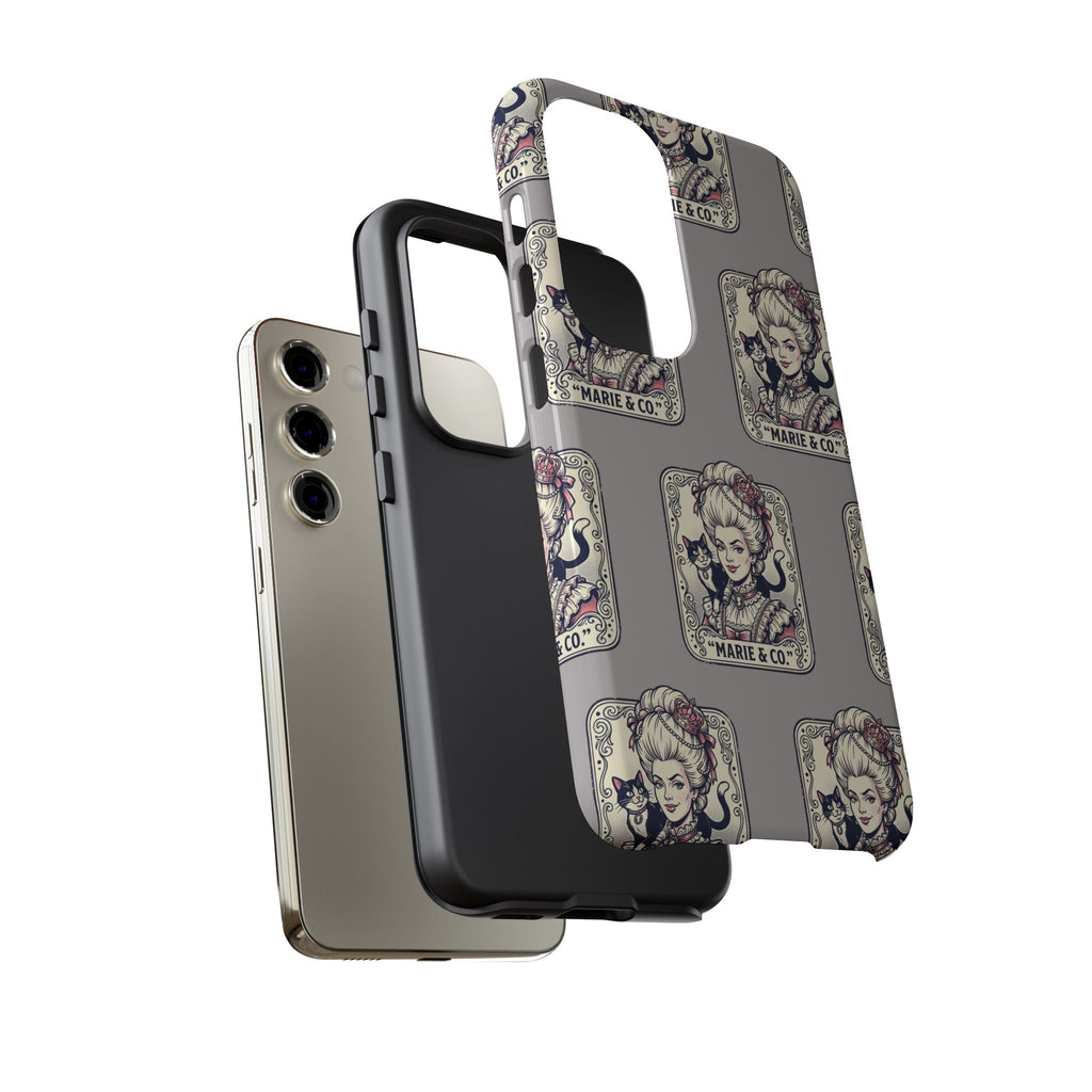 Marie Antoinette & Cat Pattern Tough Phone Case