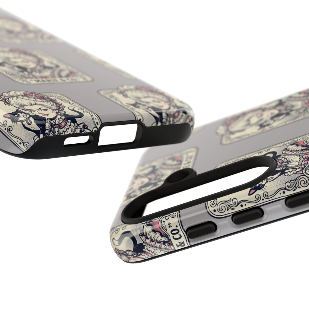 Marie Antoinette & Cat Pattern Tough Phone Case