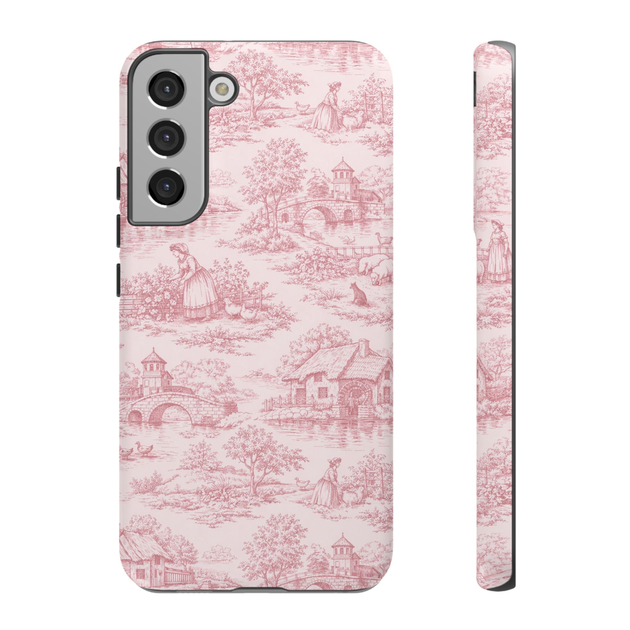 Le Hameau Pink Toile Phone Case — The Queen's Hamlet Pattern Tough Protective Case