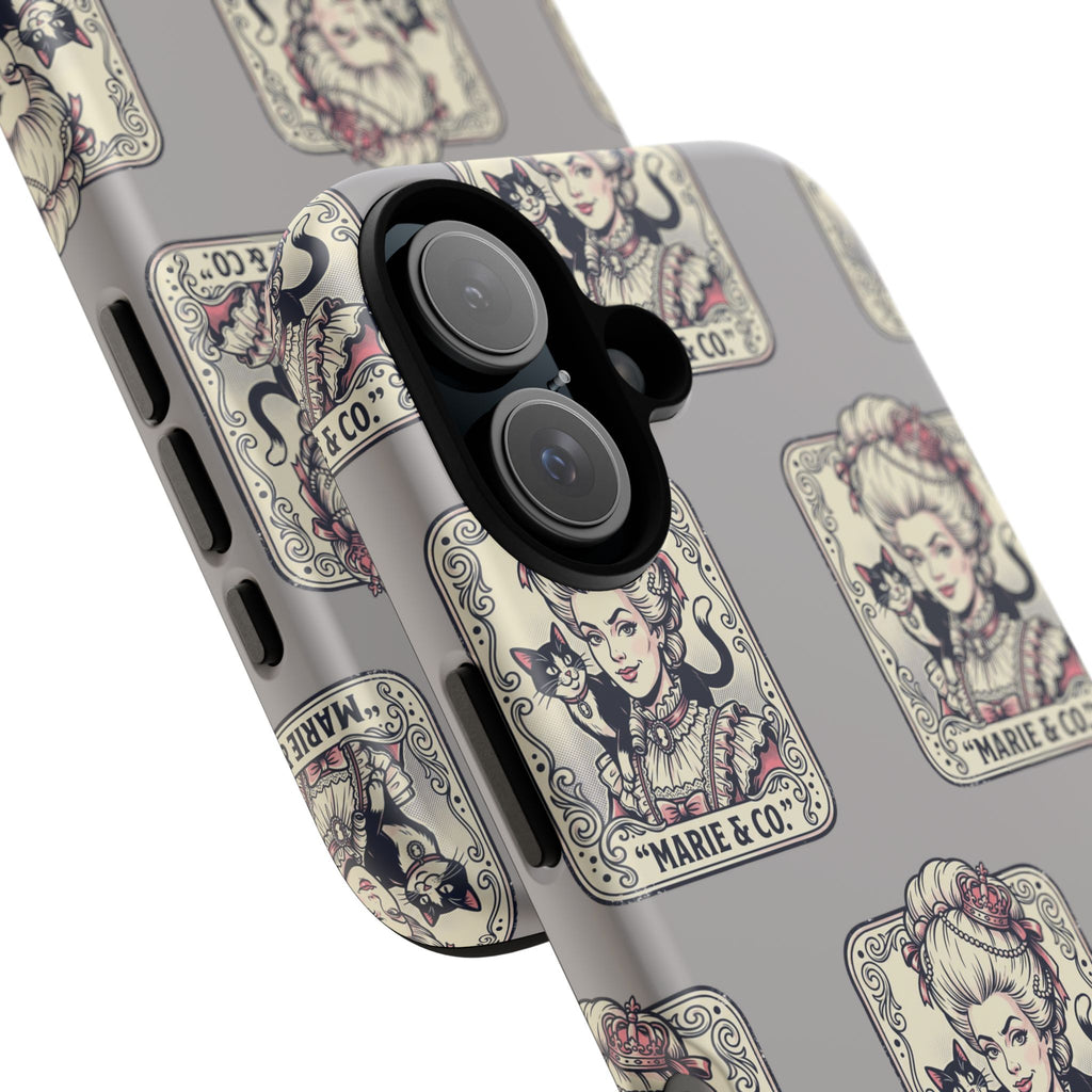 Marie Antoinette & Cat Pattern Tough Phone Case
