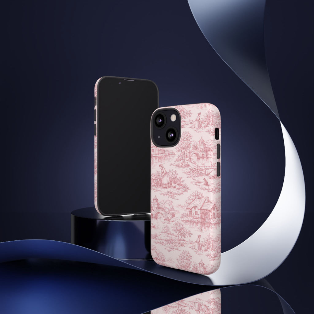 Le Hameau Pink Toile Phone Case — The Queen's Hamlet Pattern Tough Protective Case