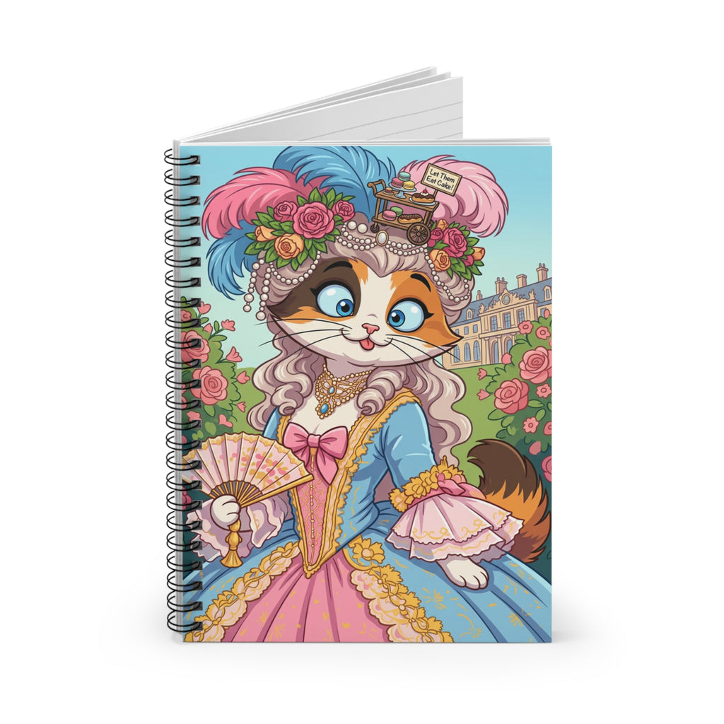 French AristoCat Journal | Rococo Cat in Dress Spiral Ruled Notebook