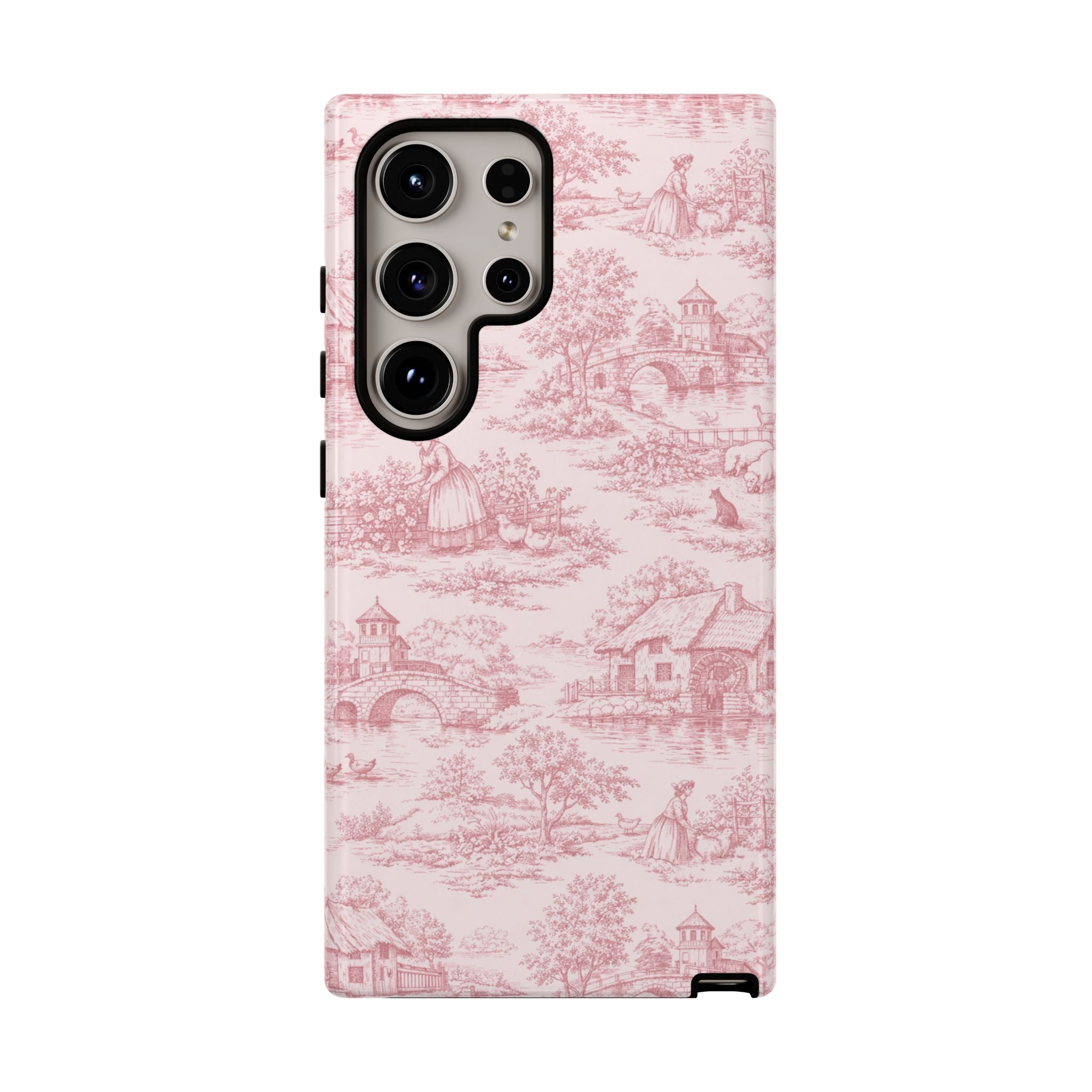 Le Hameau Pink Toile Phone Case — The Queen's Hamlet Pattern Tough Protective Case