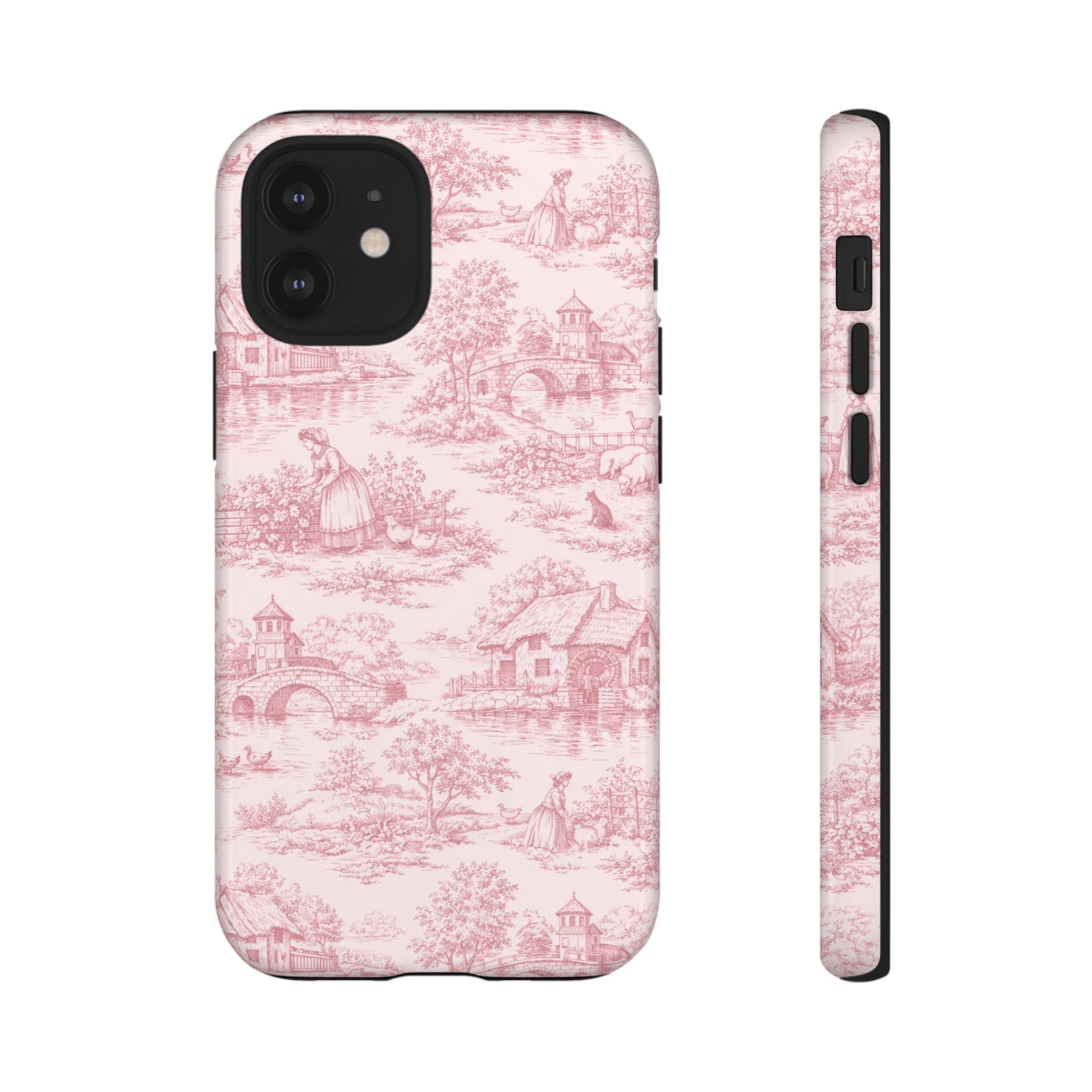 Le Hameau Pink Toile Phone Case — The Queen's Hamlet Pattern Tough Protective Case