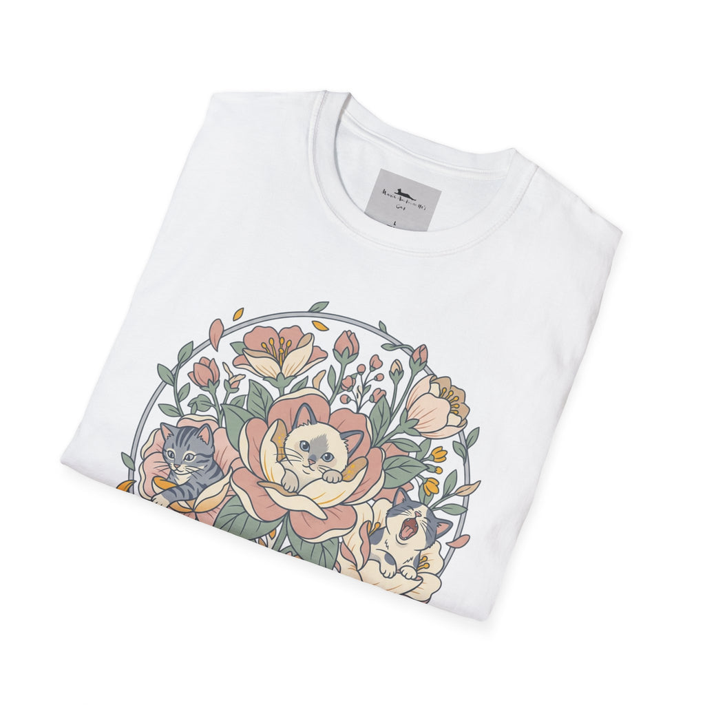 Floral Kitten Bouquet T-shirt — Blooming Kittens Women’s Cotton Tee