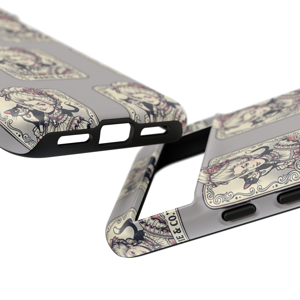 Marie Antoinette & Cat Pattern Tough Phone Case