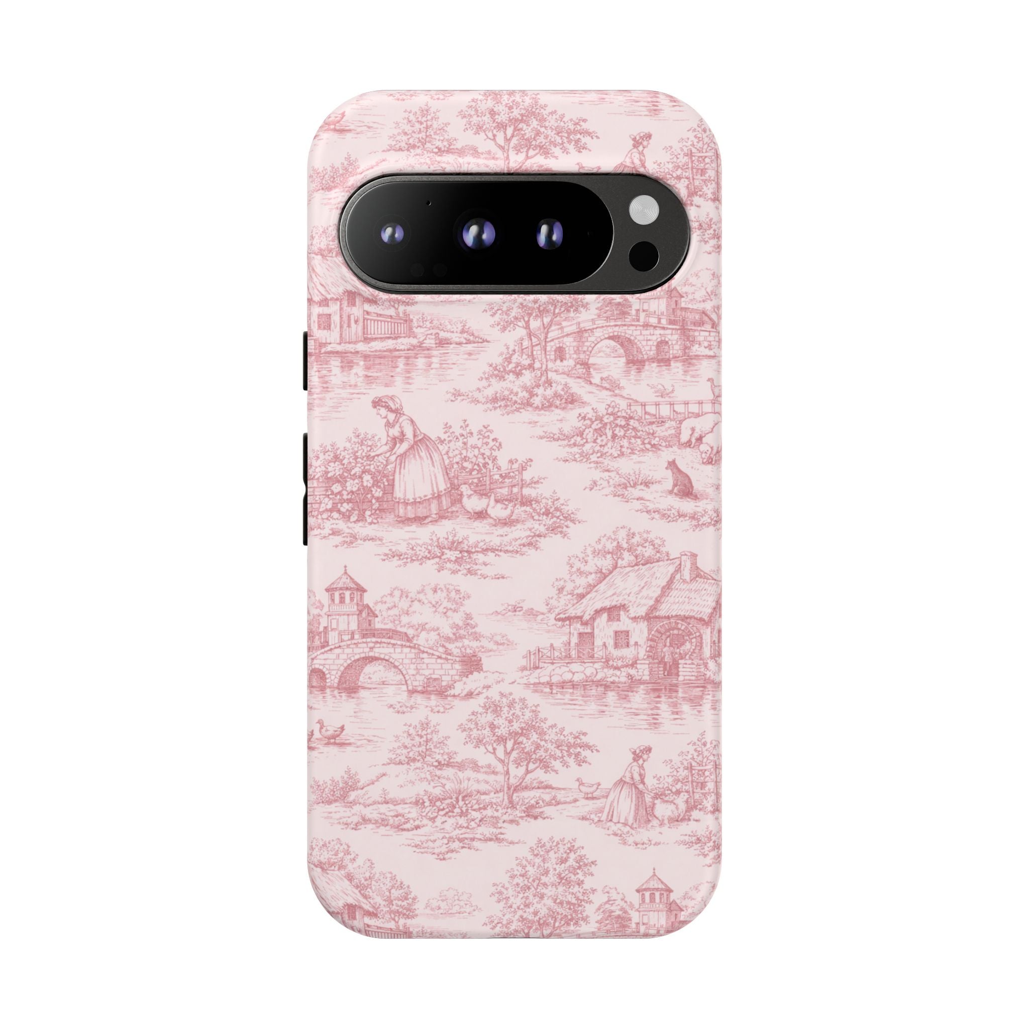 Le Hameau Pink Toile Phone Case — The Queen's Hamlet Pattern Tough Protective Case