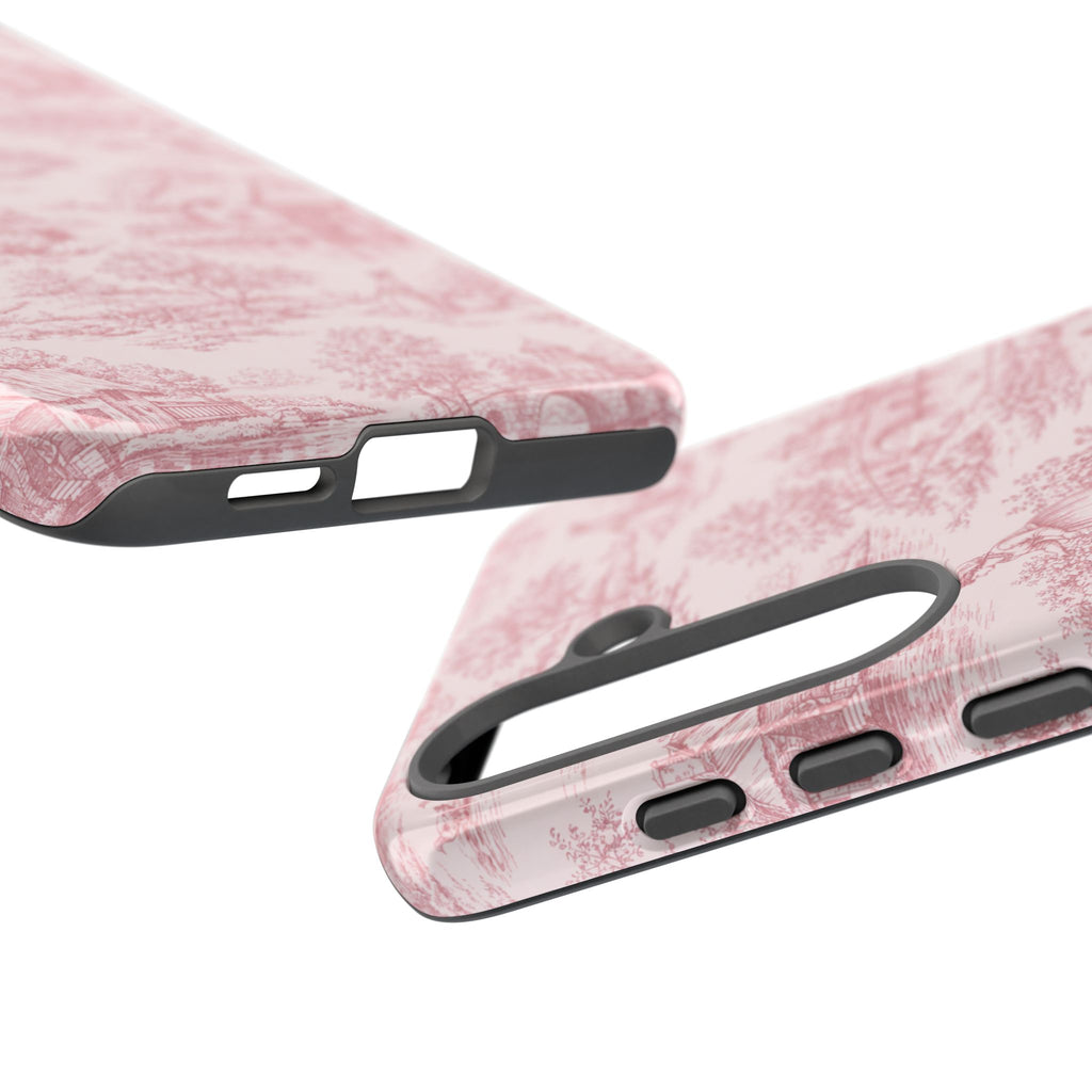 Le Hameau Pink Toile Phone Case — The Queen's Hamlet Pattern Tough Protective Case