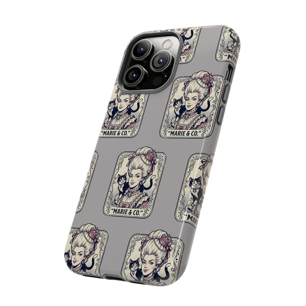 Marie Antoinette & Cat Pattern Tough Phone Case