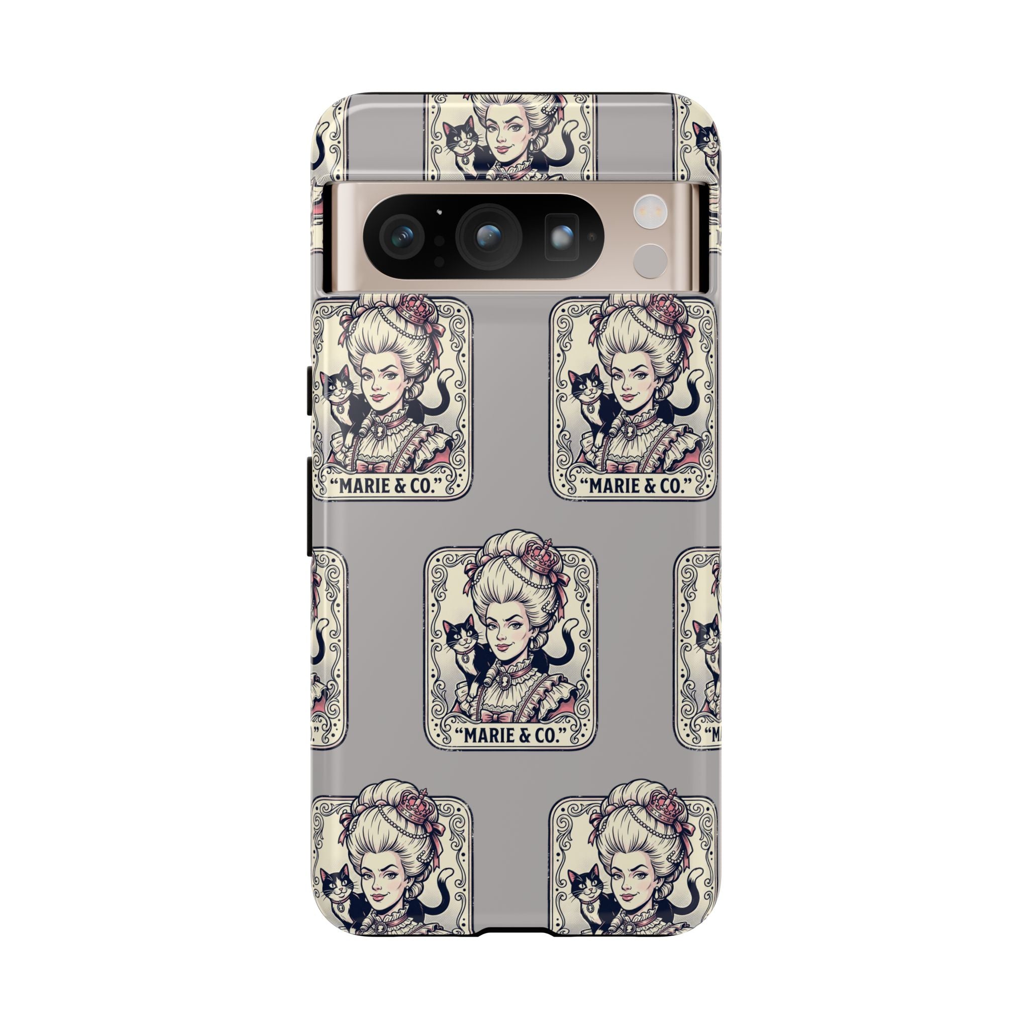 Marie Antoinette & Cat Pattern Tough Phone Case