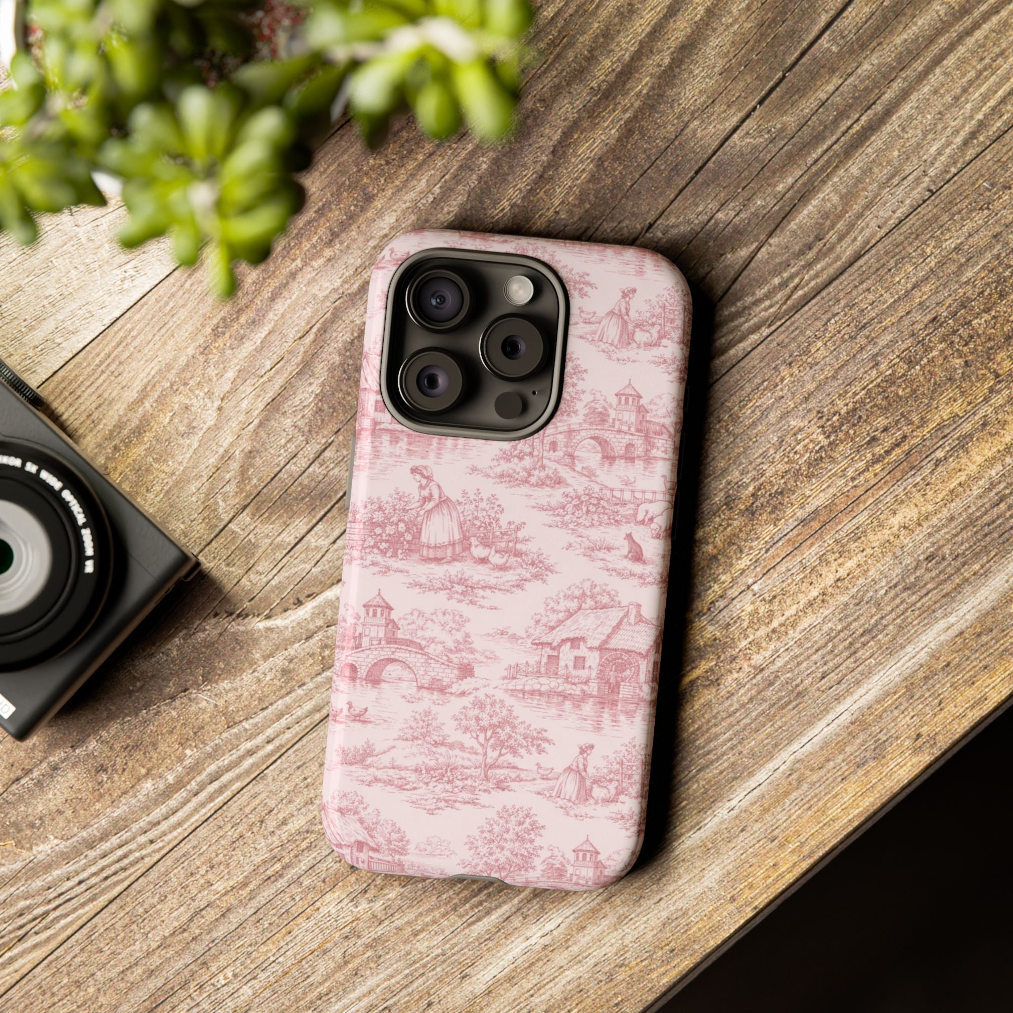 Le Hameau Pink Toile Phone Case — The Queen's Hamlet Pattern Tough Protective Case