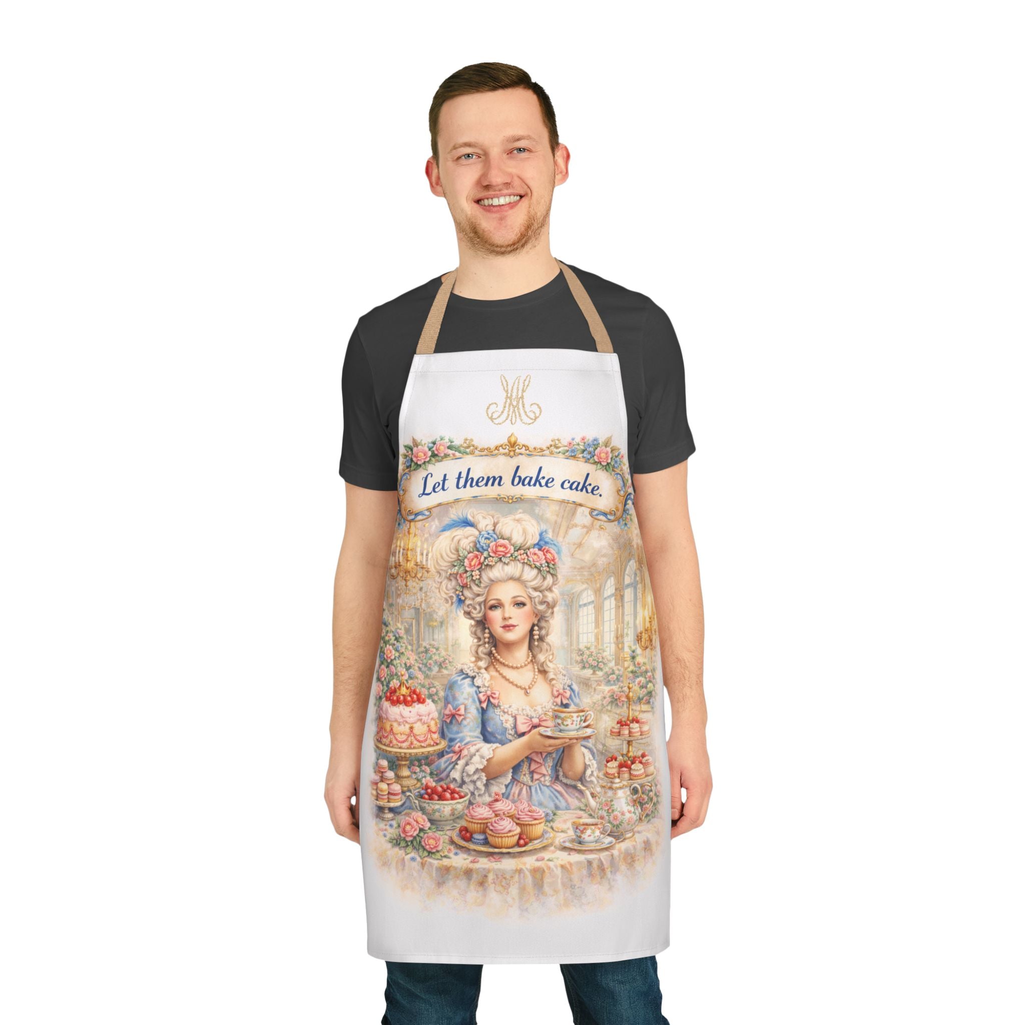 Marie Antoinette Baking Apron – “Let Them Bake Cake” Decorative Kitchen Apron