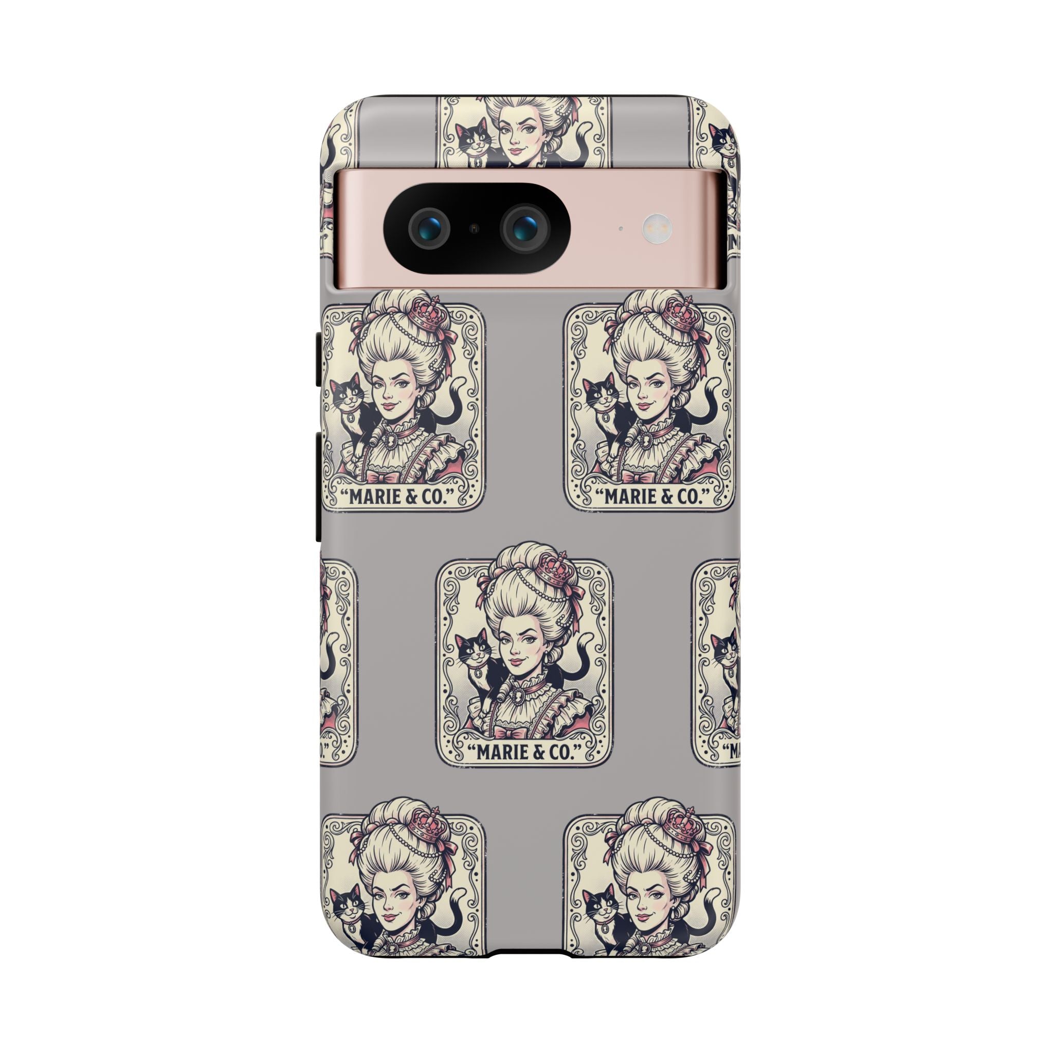 Marie Antoinette & Cat Pattern Tough Phone Case