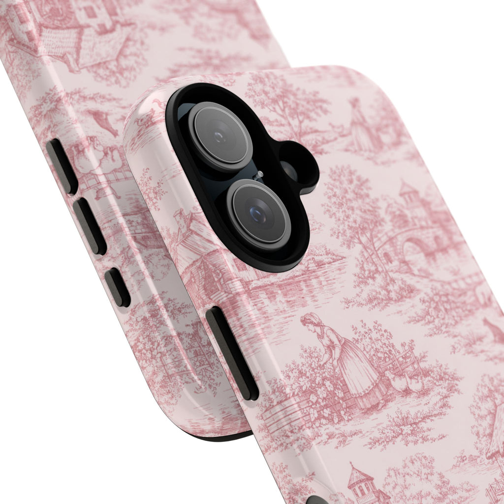 Le Hameau Pink Toile Phone Case — The Queen's Hamlet Pattern Tough Protective Case