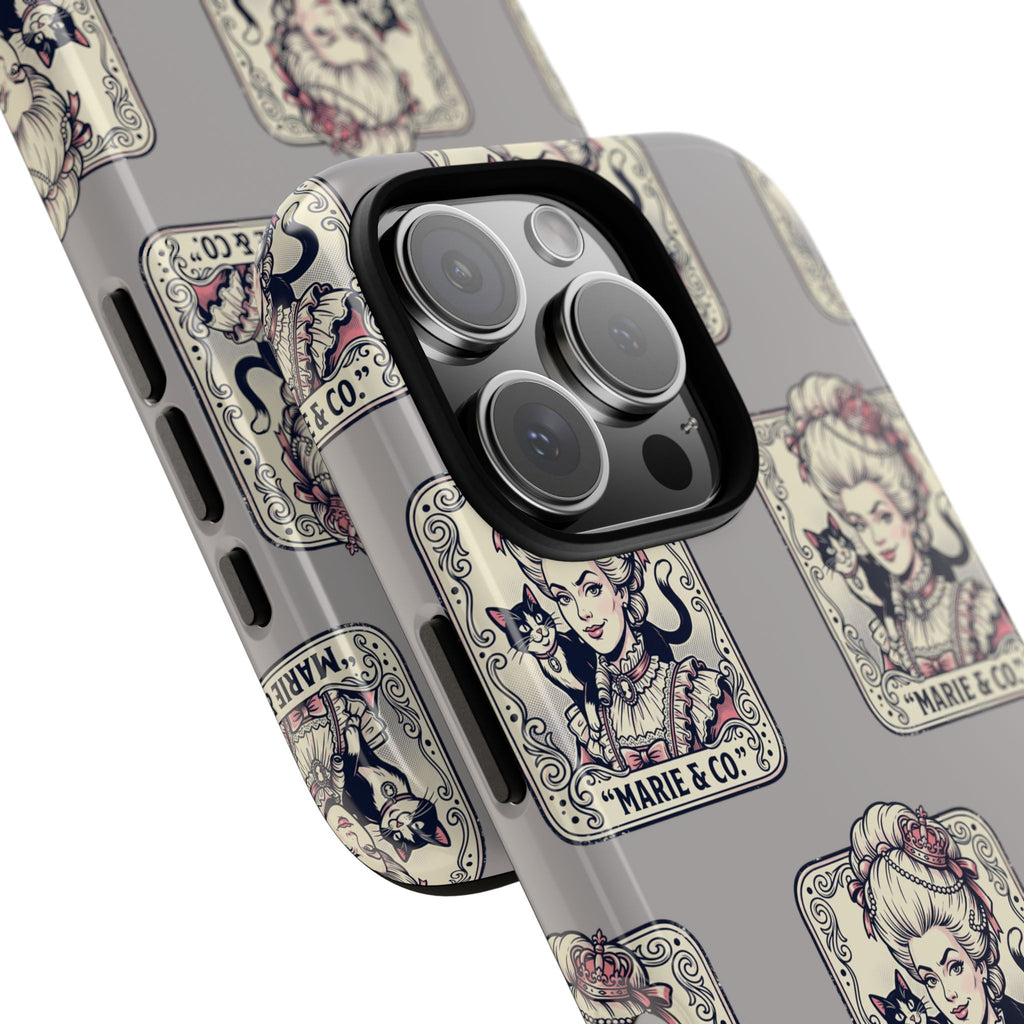 Marie Antoinette & Cat Pattern Tough Phone Case