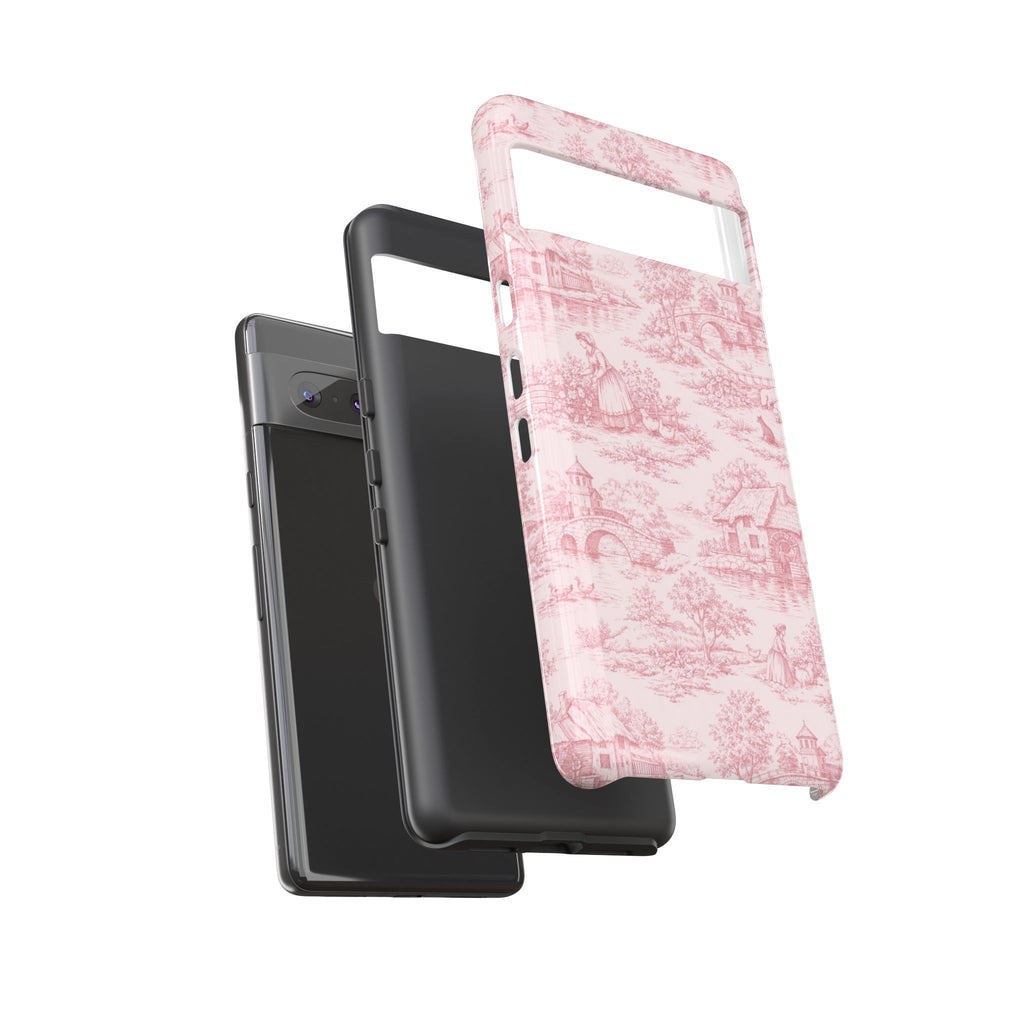 Le Hameau Pink Toile Phone Case — The Queen's Hamlet Pattern Tough Protective Case