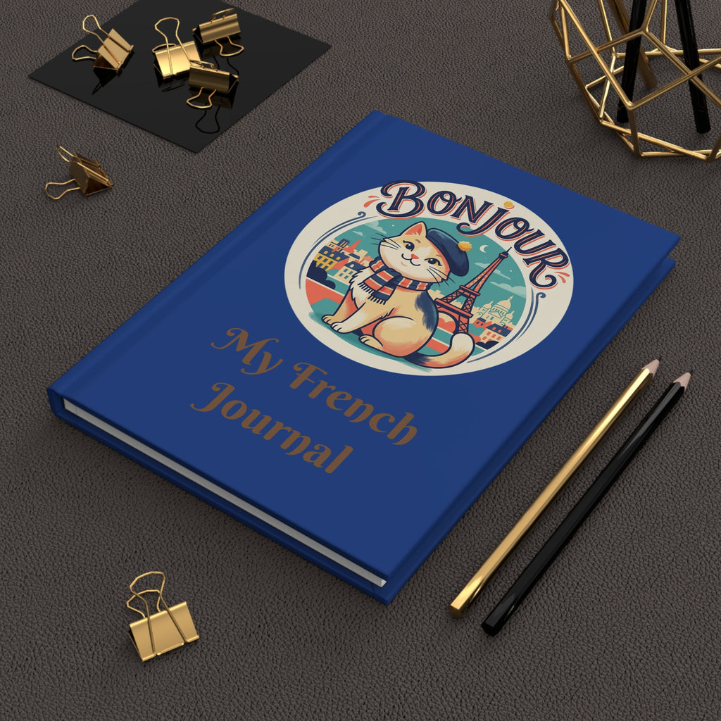 Bonjour Au Revoir Cat Journal | My French Journal Hardcover