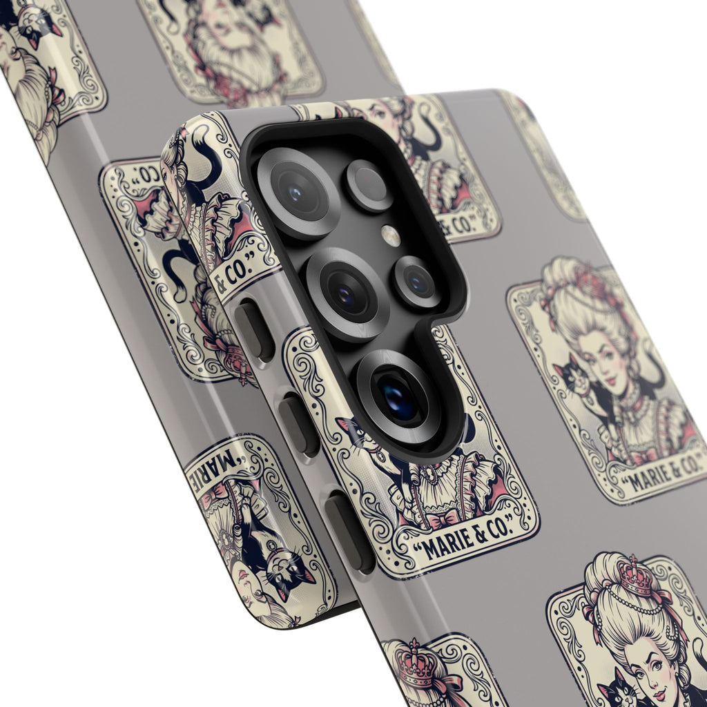 Marie Antoinette & Cat Pattern Tough Phone Case