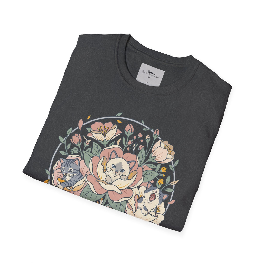 Floral Kitten Bouquet T-shirt — Blooming Kittens Women’s Cotton Tee