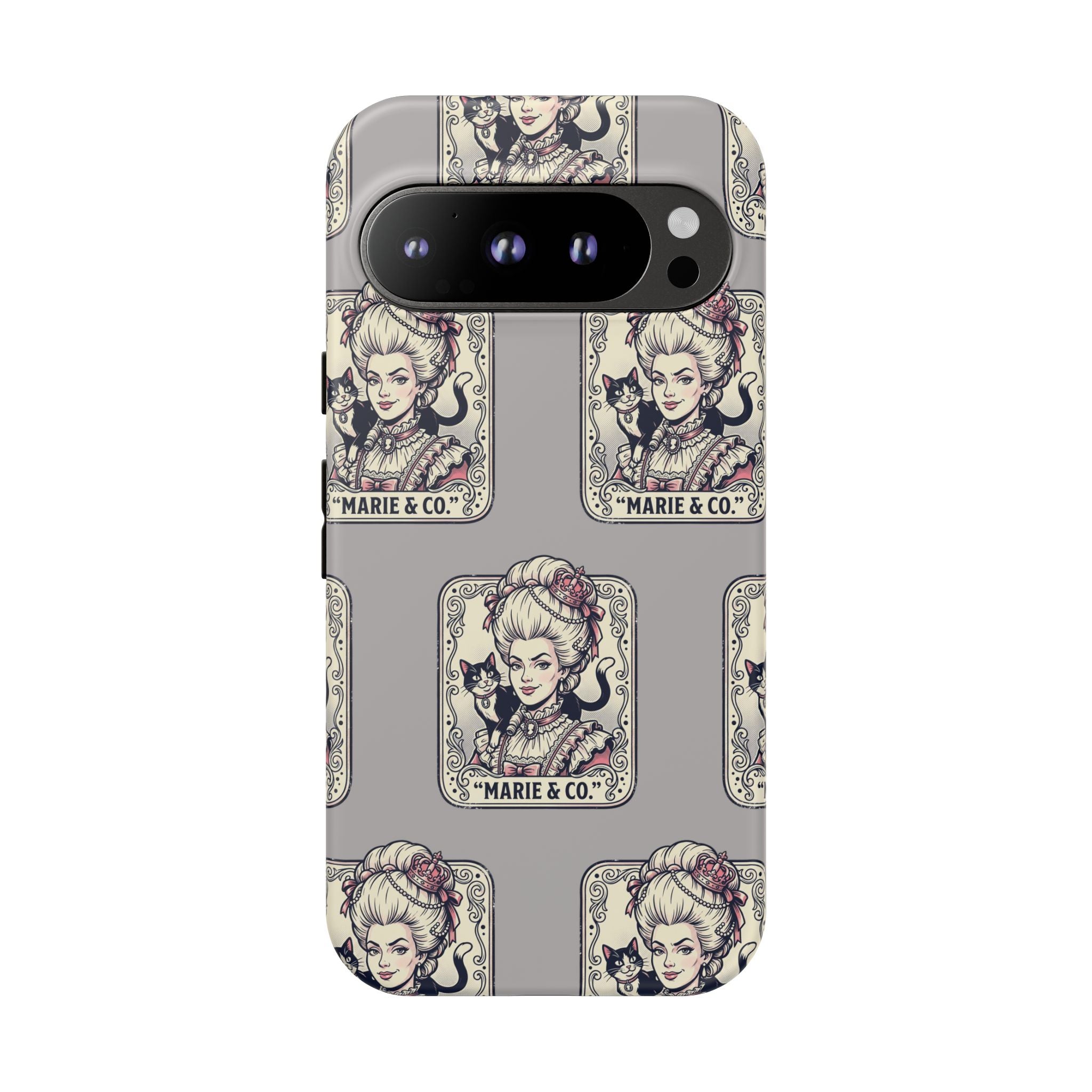 Marie Antoinette & Cat Pattern Tough Phone Case