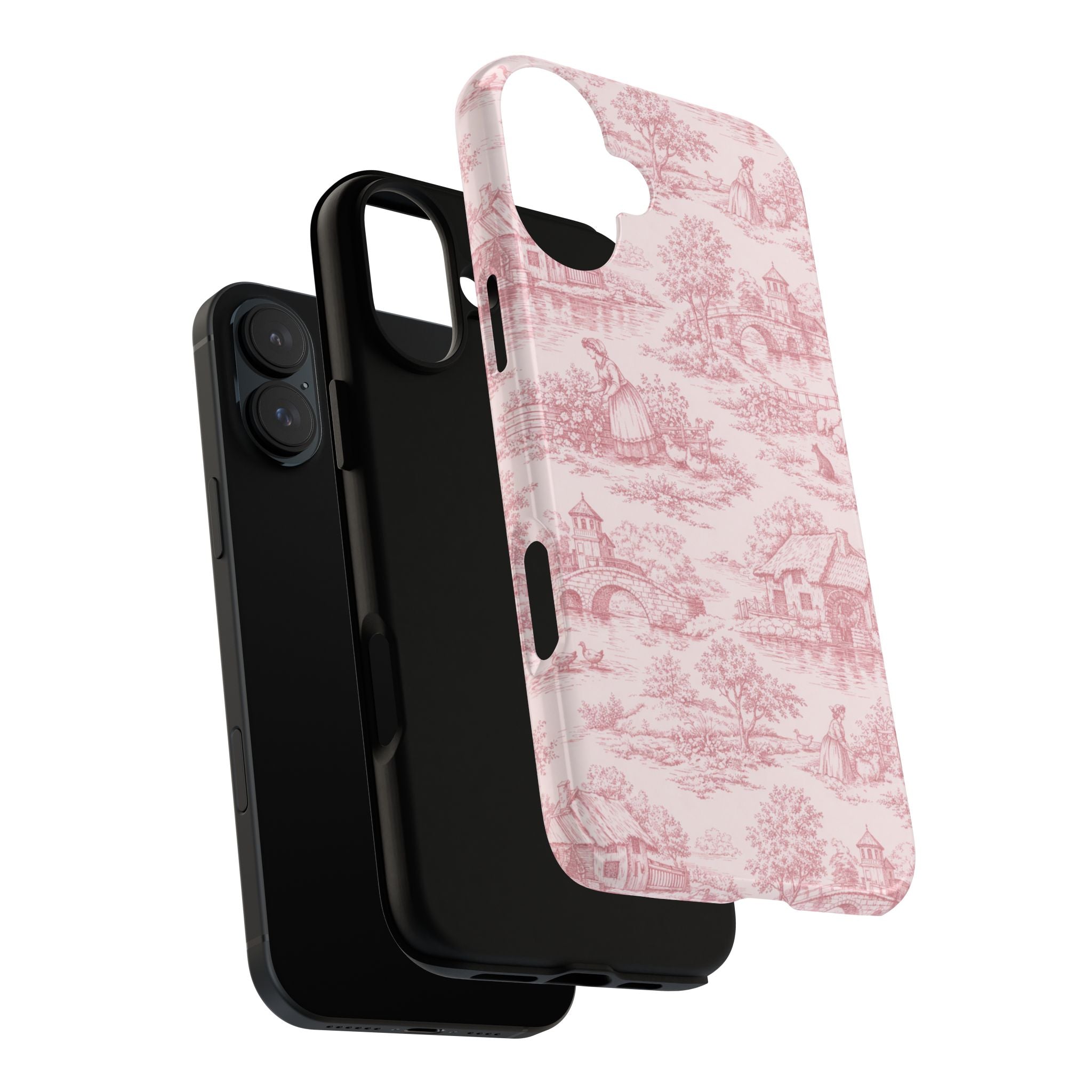 Le Hameau Pink Toile Phone Case — The Queen's Hamlet Pattern Tough Protective Case