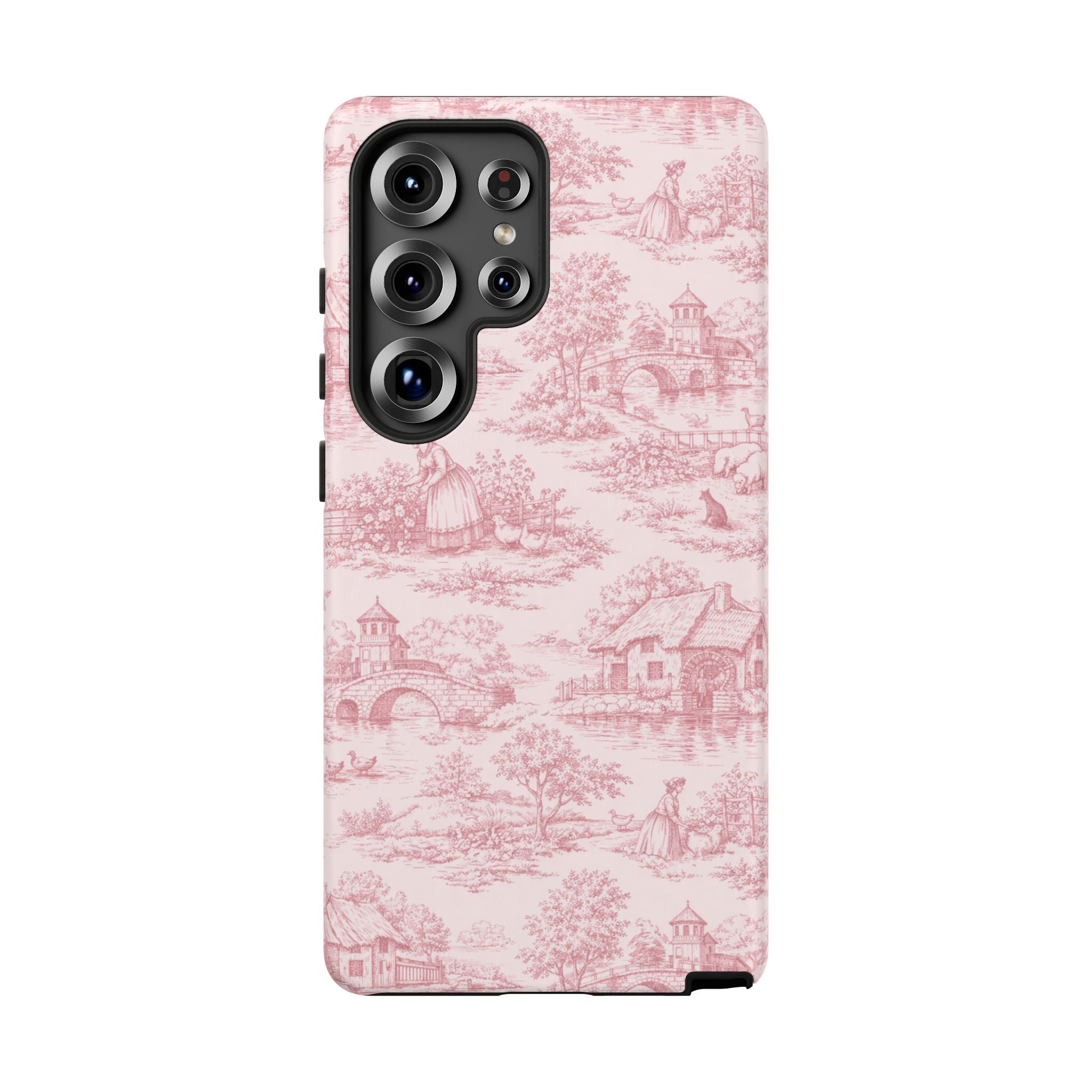 Le Hameau Pink Toile Phone Case — The Queen's Hamlet Pattern Tough Protective Case