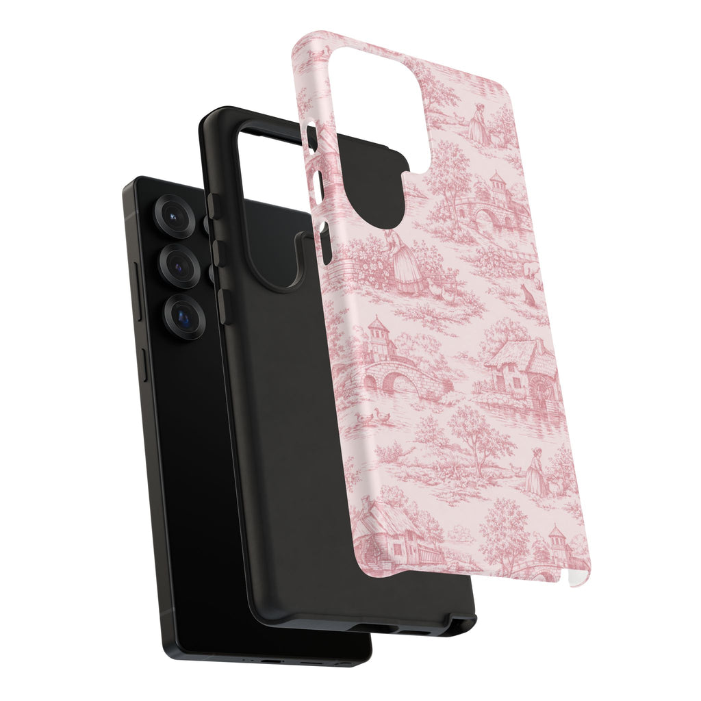 Le Hameau Pink Toile Phone Case — The Queen's Hamlet Pattern Tough Protective Case