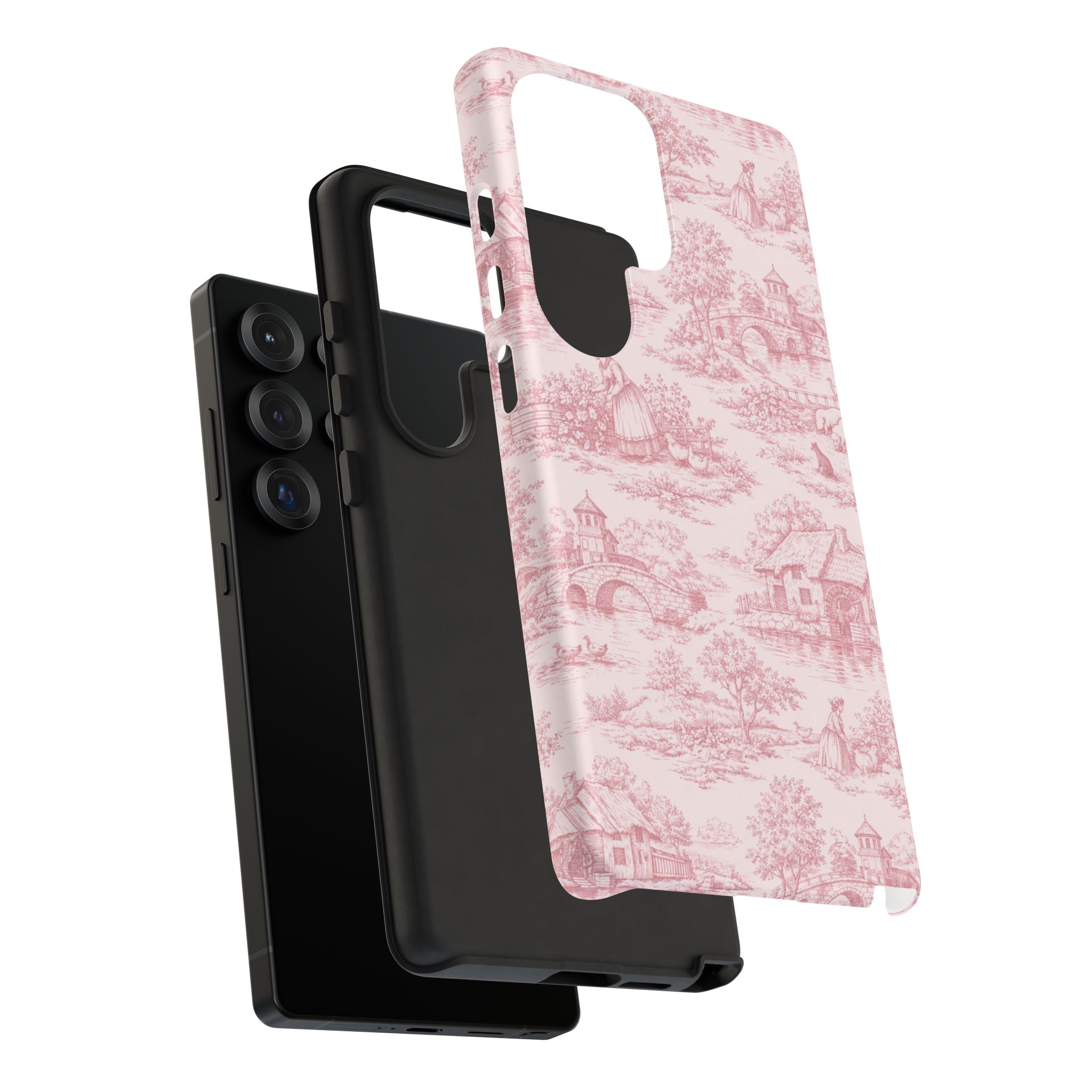 Le Hameau Pink Toile Phone Case — The Queen's Hamlet Pattern Tough Protective Case
