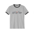 Cat Lover Ringer T-Shirt — Cat Heartbeat Print Design Gray
