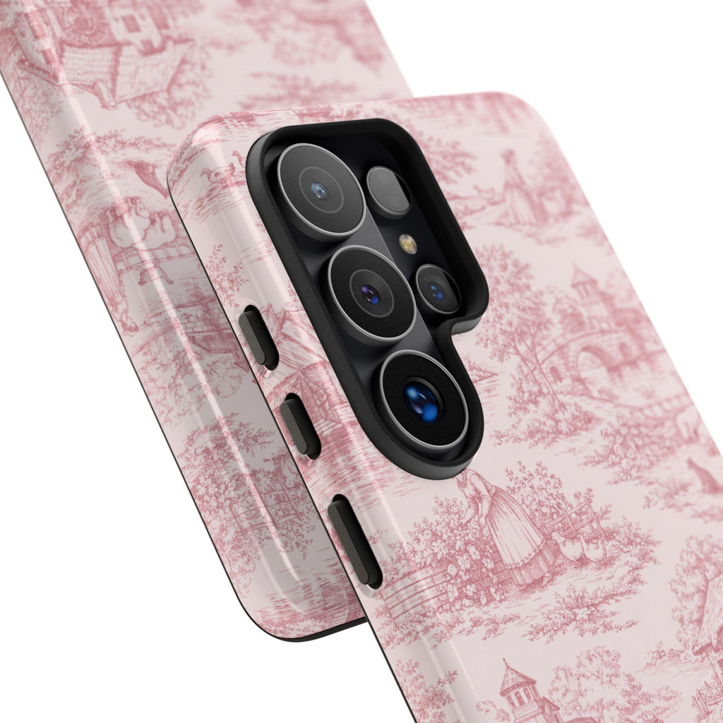 Le Hameau Pink Toile Phone Case — The Queen's Hamlet Pattern Tough Protective Case