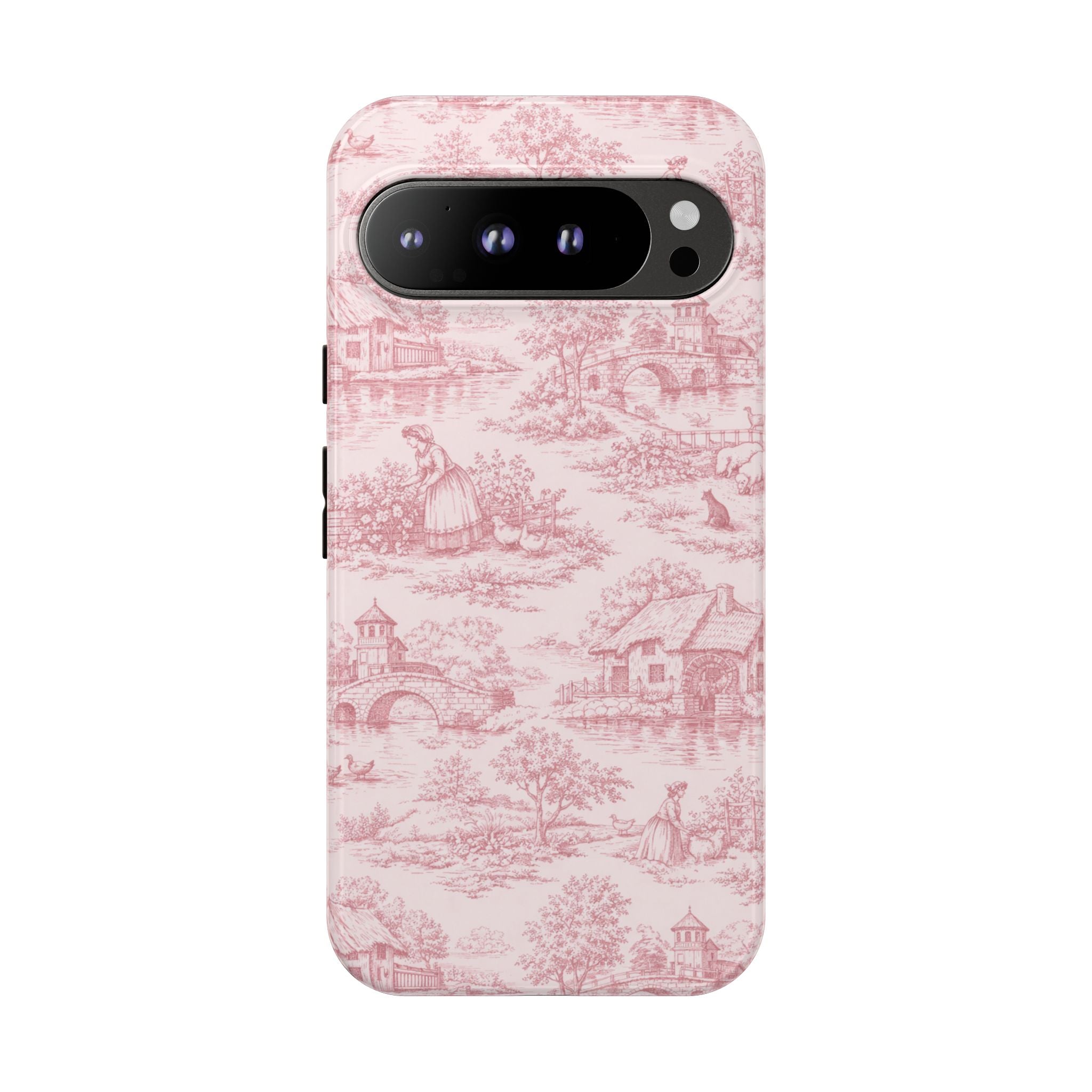 Le Hameau Pink Toile Phone Case — The Queen's Hamlet Pattern Tough Protective Case