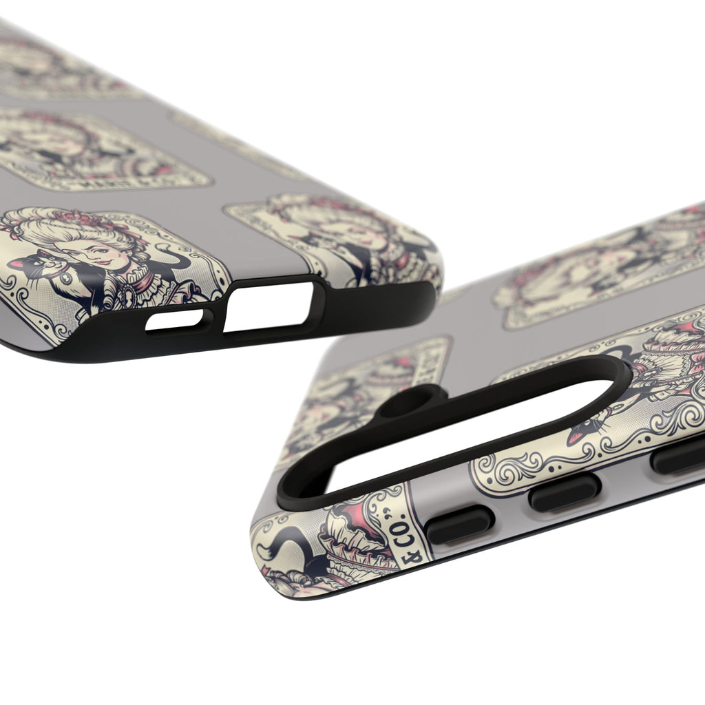 Marie Antoinette & Cat Pattern Tough Phone Case