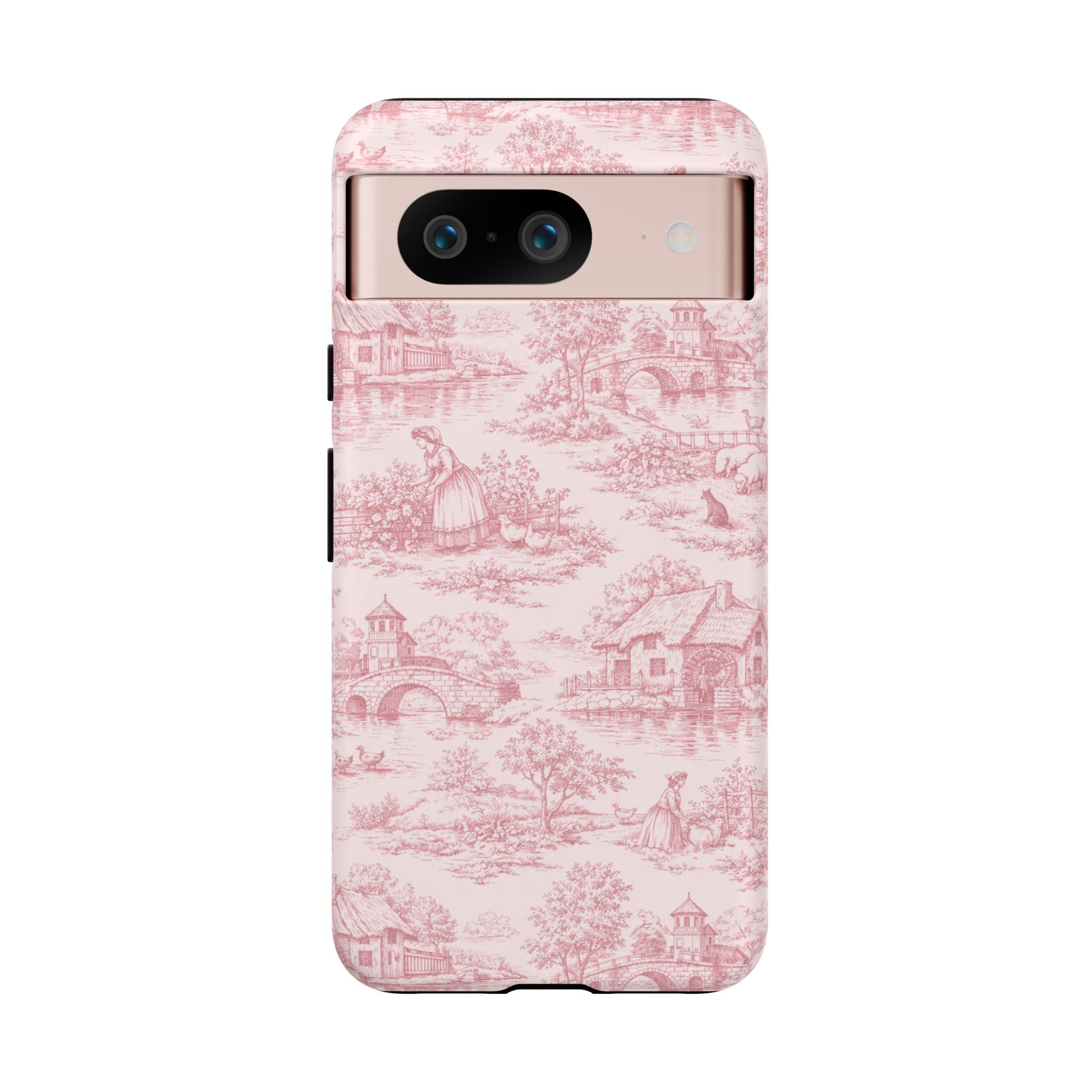 Le Hameau Pink Toile Phone Case — The Queen's Hamlet Pattern Tough Protective Case