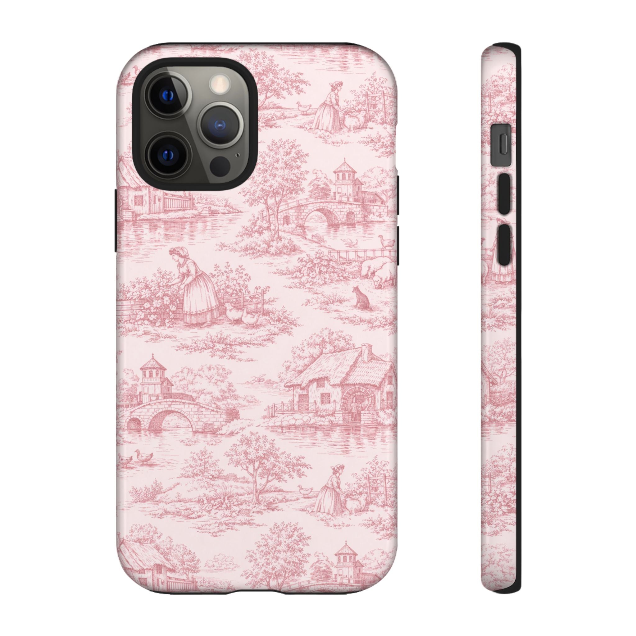 Le Hameau Pink Toile Phone Case — The Queen's Hamlet Pattern Tough Protective Case