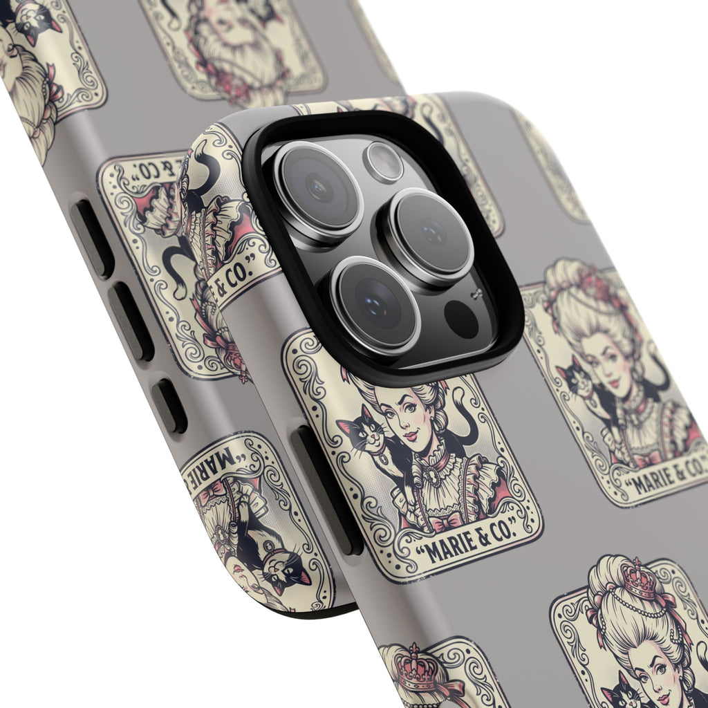 Marie Antoinette & Cat Pattern Tough Phone Case