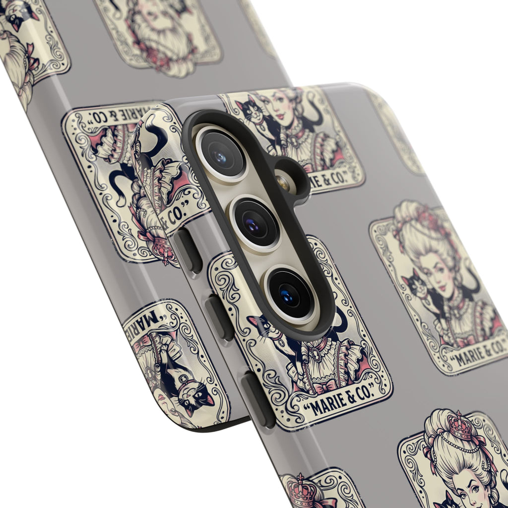 Marie Antoinette & Cat Pattern Tough Phone Case