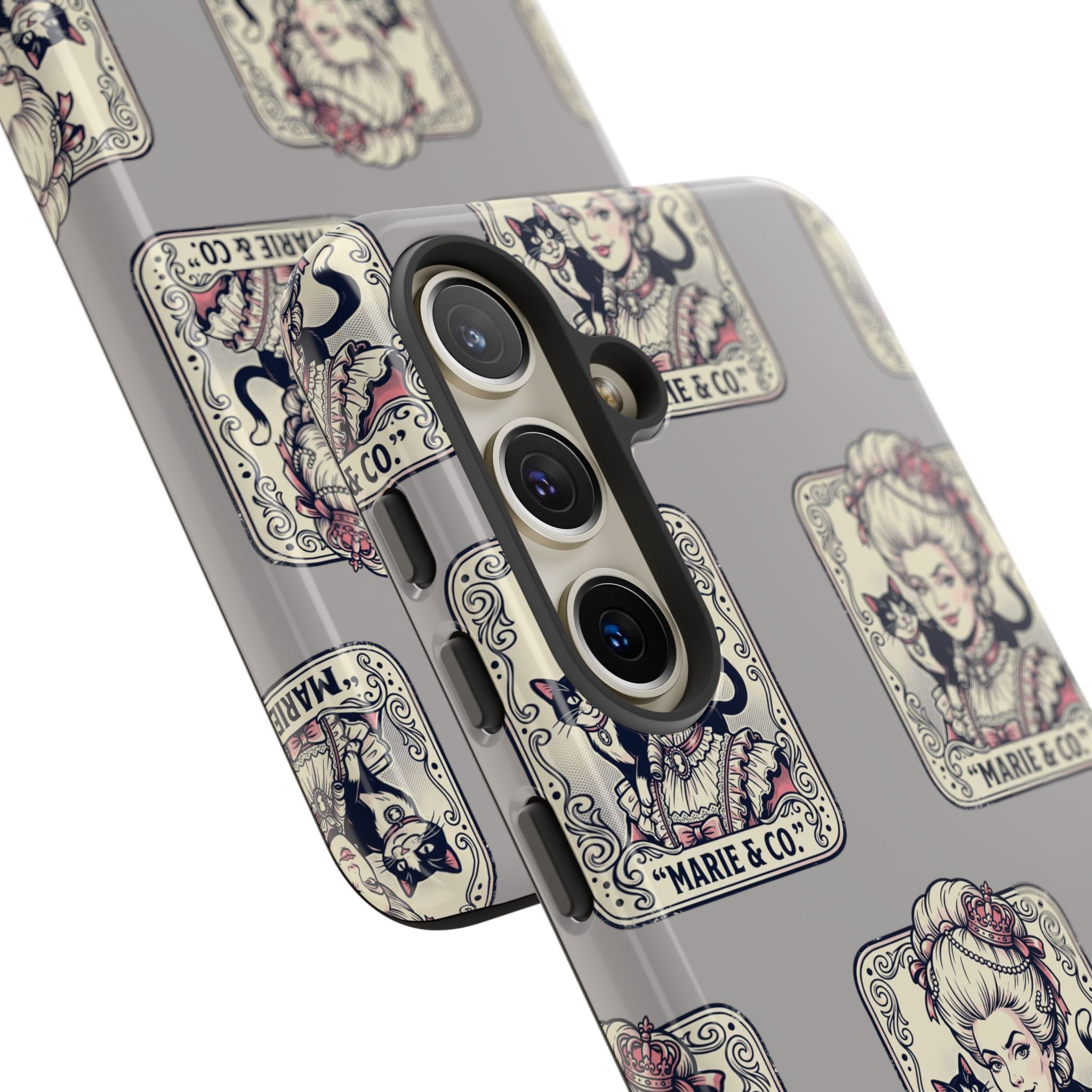 Marie Antoinette & Cat Pattern Tough Phone Case