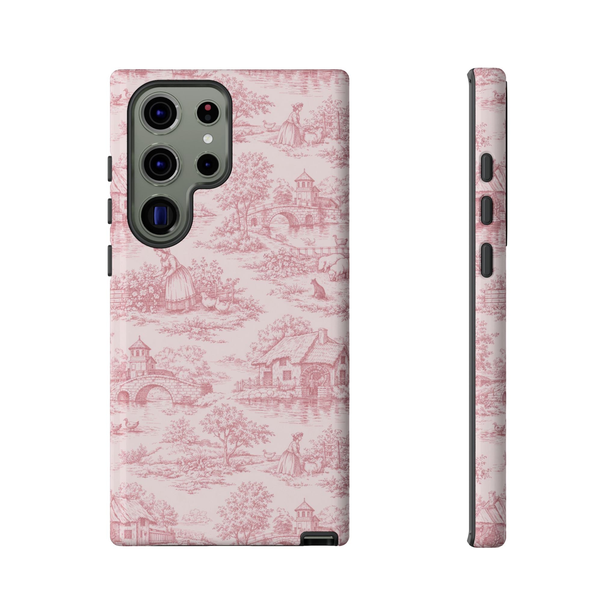 Le Hameau Pink Toile Phone Case — The Queen's Hamlet Pattern Tough Protective Case