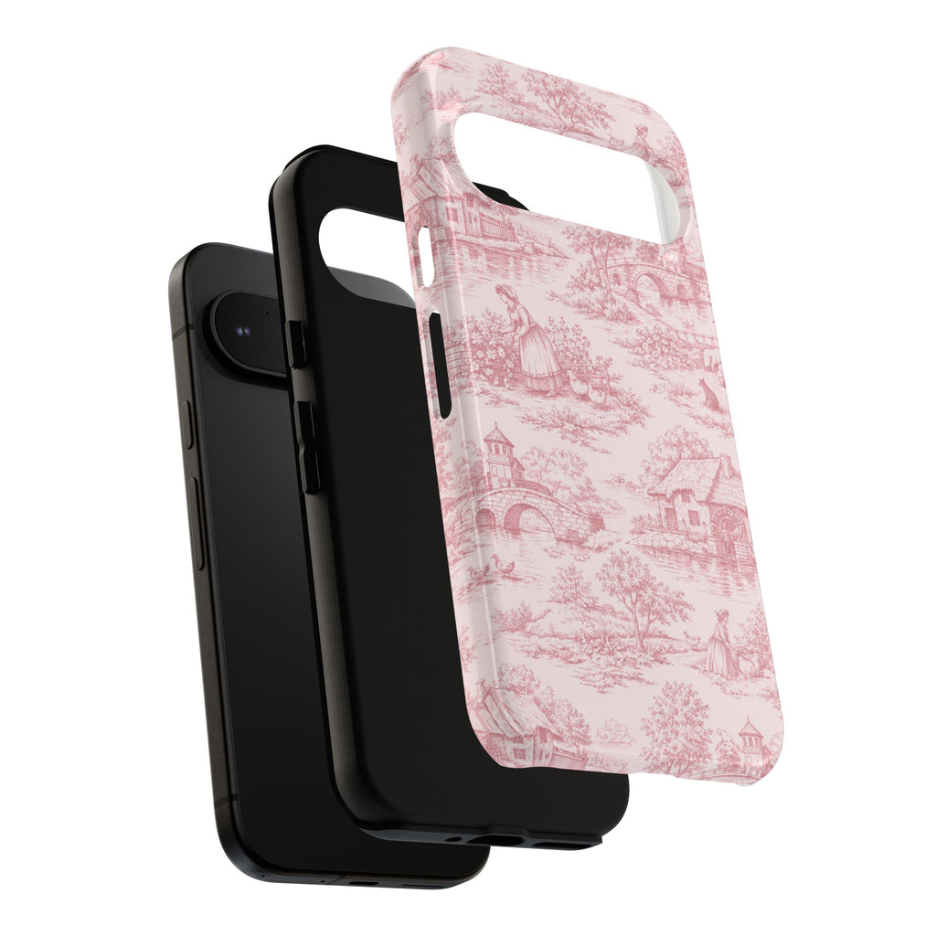Le Hameau Pink Toile Phone Case — The Queen's Hamlet Pattern Tough Protective Case