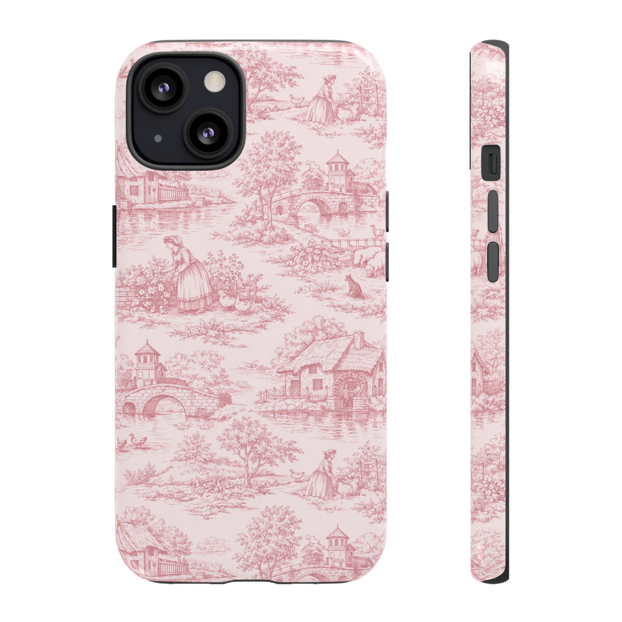 Le Hameau Pink Toile Phone Case — The Queen's Hamlet Pattern Tough Protective Case