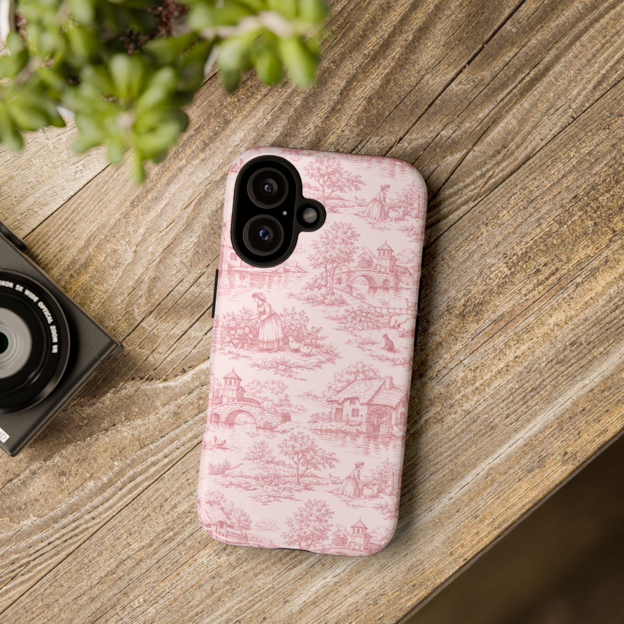 Le Hameau Pink Toile Phone Case — The Queen's Hamlet Pattern Tough Protective Case