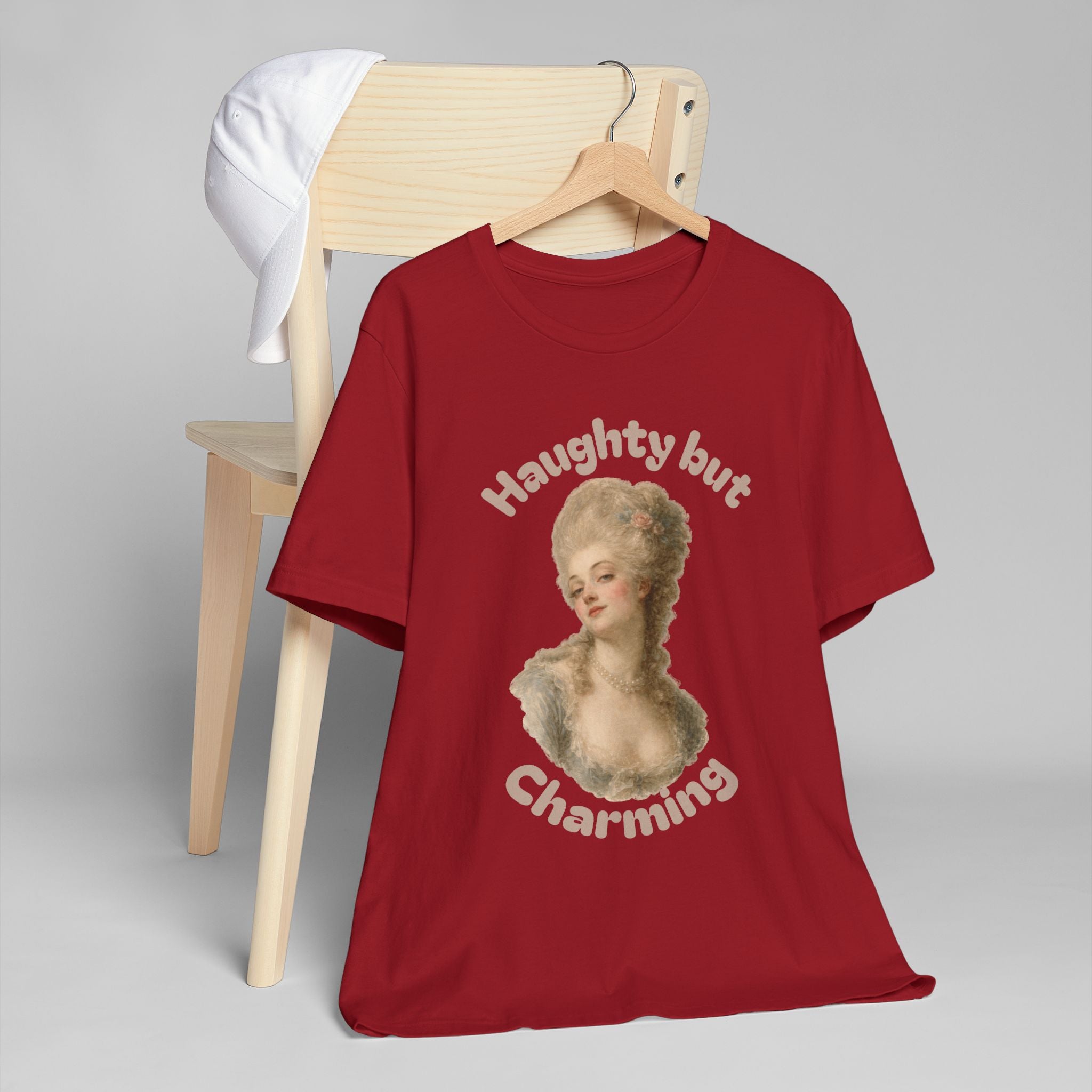 Haughty But Charming Vintage Portrait T-Shirt - Red