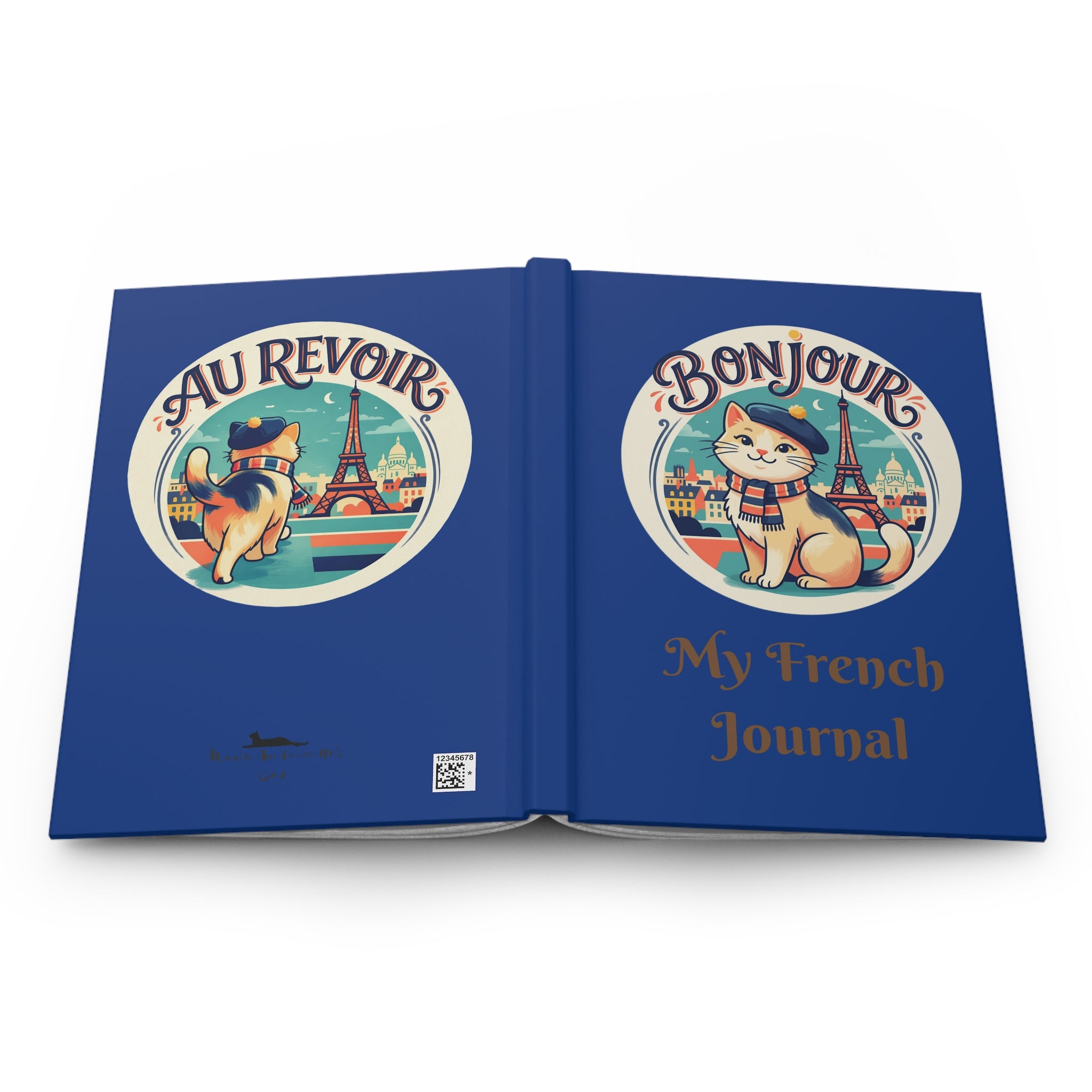 Bonjour Au Revoir Cat Journal | My French Journal Hardcover