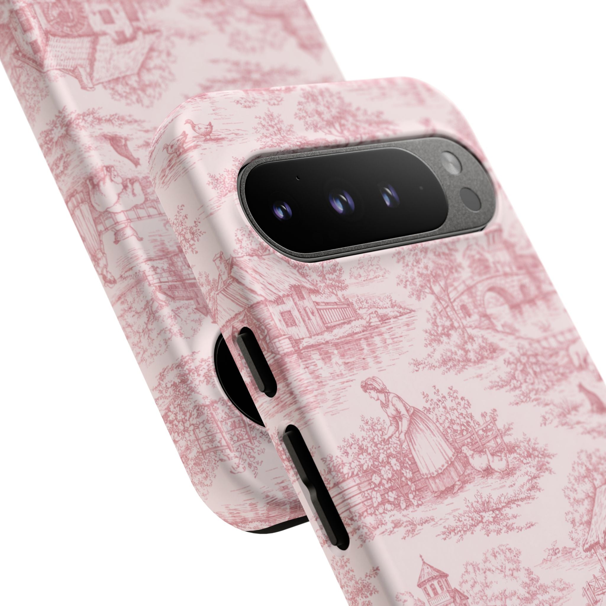 Le Hameau Pink Toile Phone Case — The Queen's Hamlet Pattern Tough Protective Case